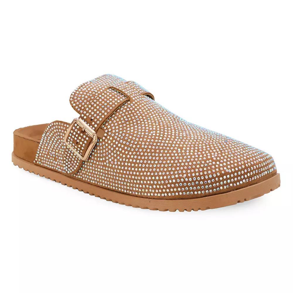 Yoki TAMARA-03 Women's Rhinestone Coated Slip-On Buckle Clogs, Size: 10 Product Image