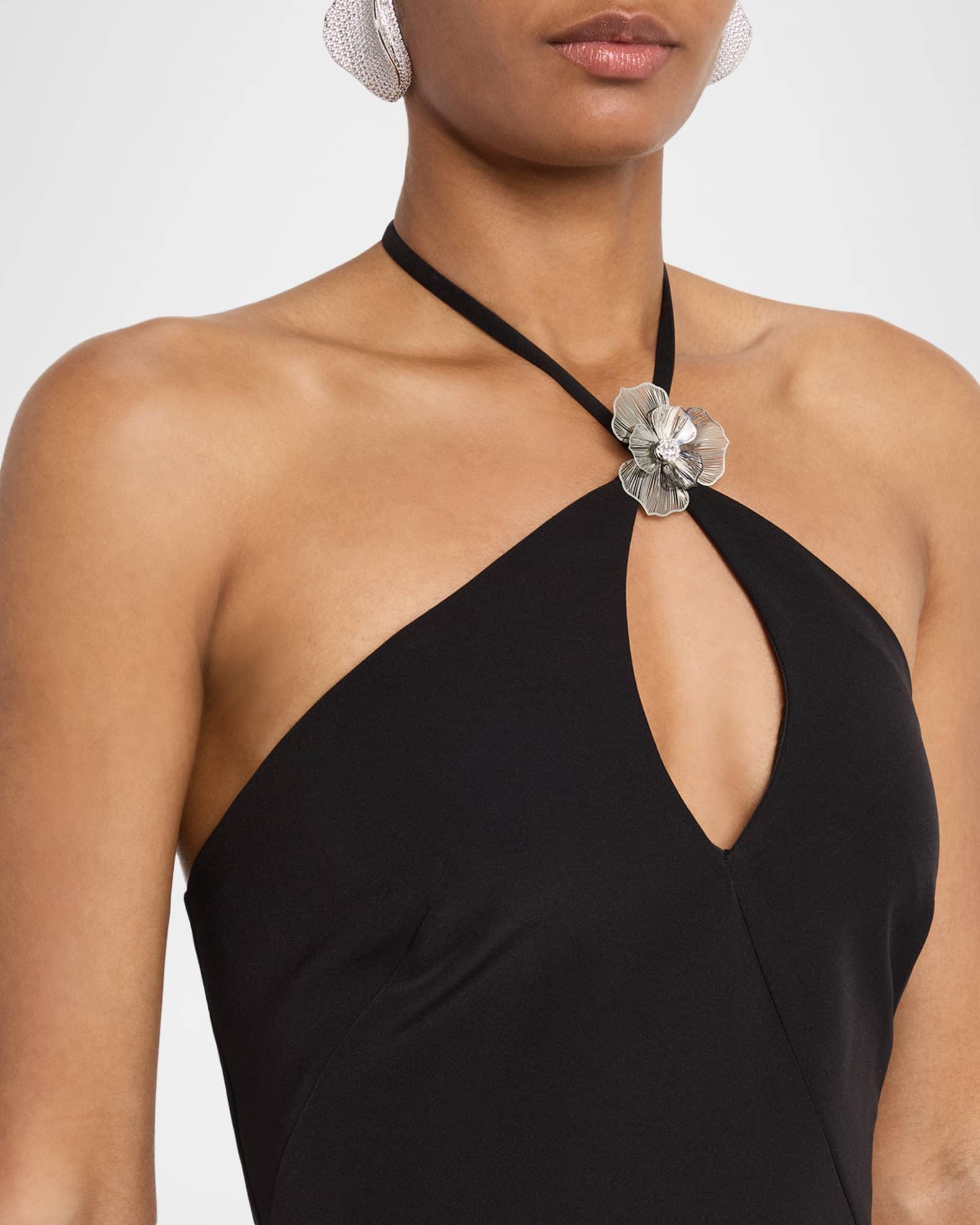 Cutout Side-Slit Column Halter Gown Product Image