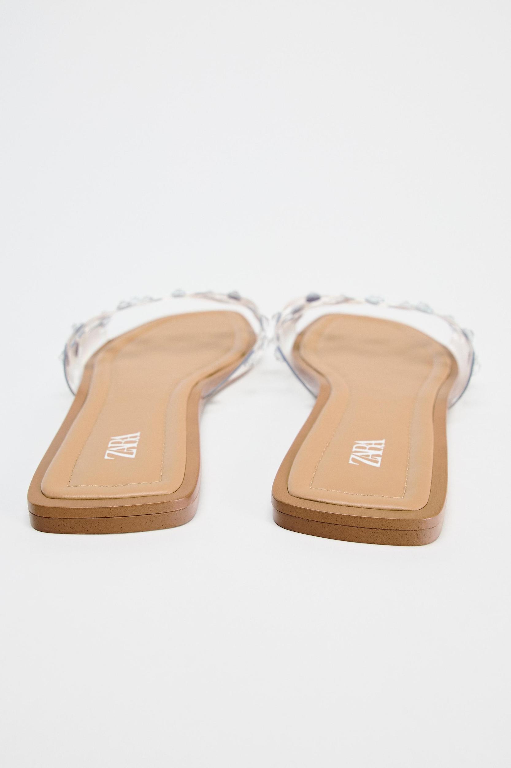 RHINESTONE FLAT VINYL SANDALS Product Image