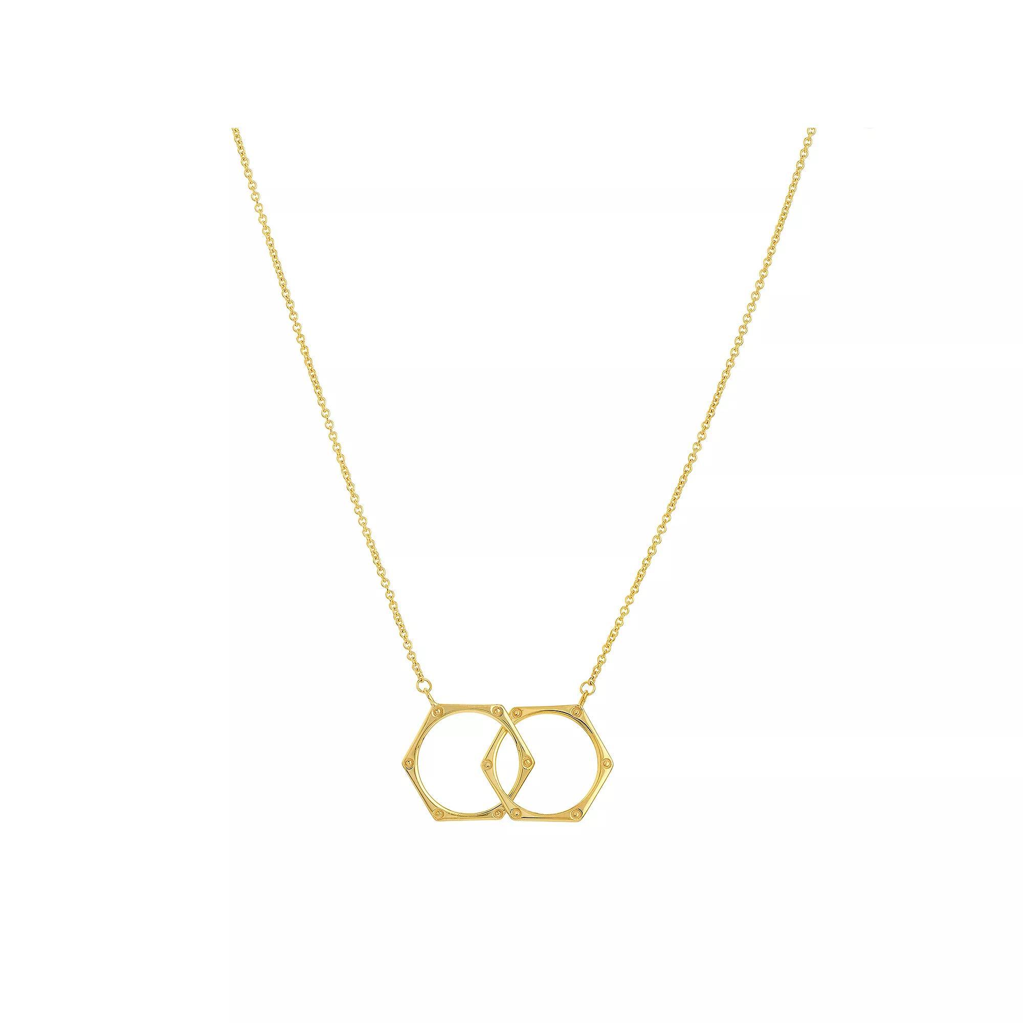 14k Gold Interlocking Hexagon Necklace, Women's, Size: 18" Product Image
