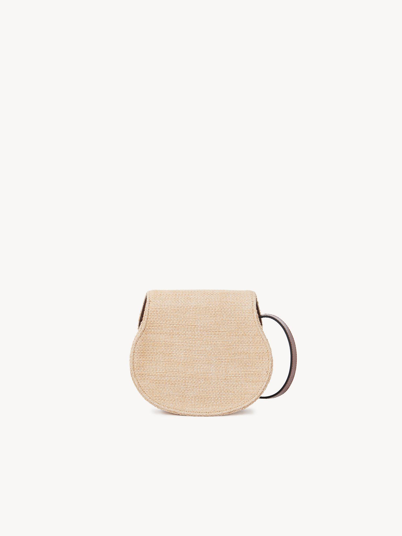 Small Marcie saddle bag in raffia-effect fibers  Product Image