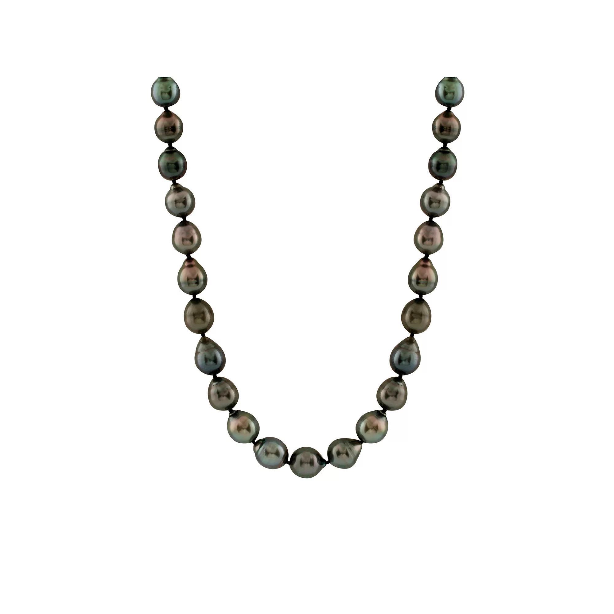 14k White Gold Tahitian Cultured Pearl Necklace ( 8-11 mm) - 18 in., Women's, Size: 18", 14k Whgold Product Image