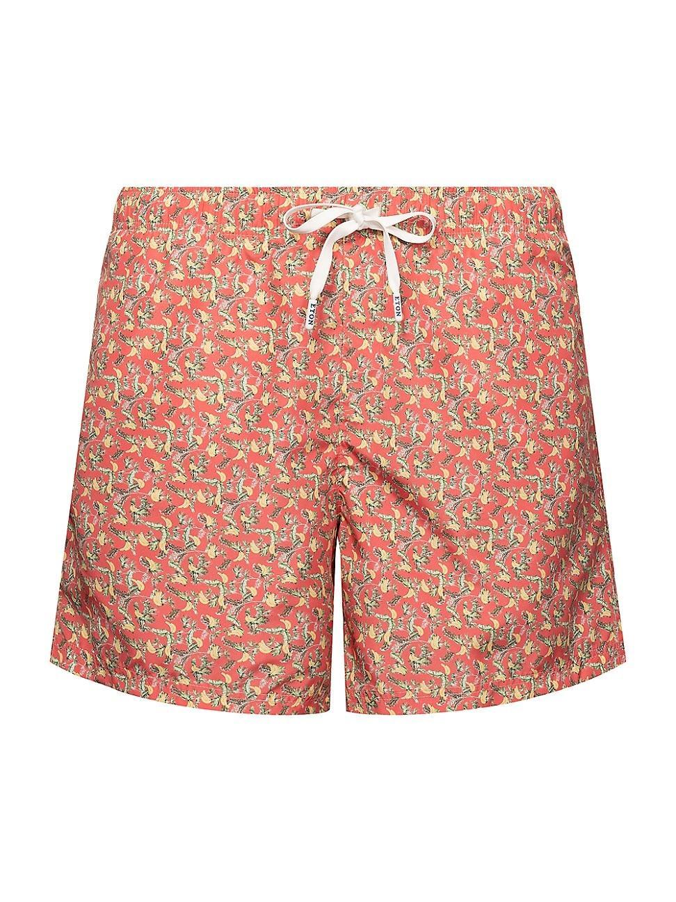 Mens Palm Tree-Print Swim Trunks Product Image