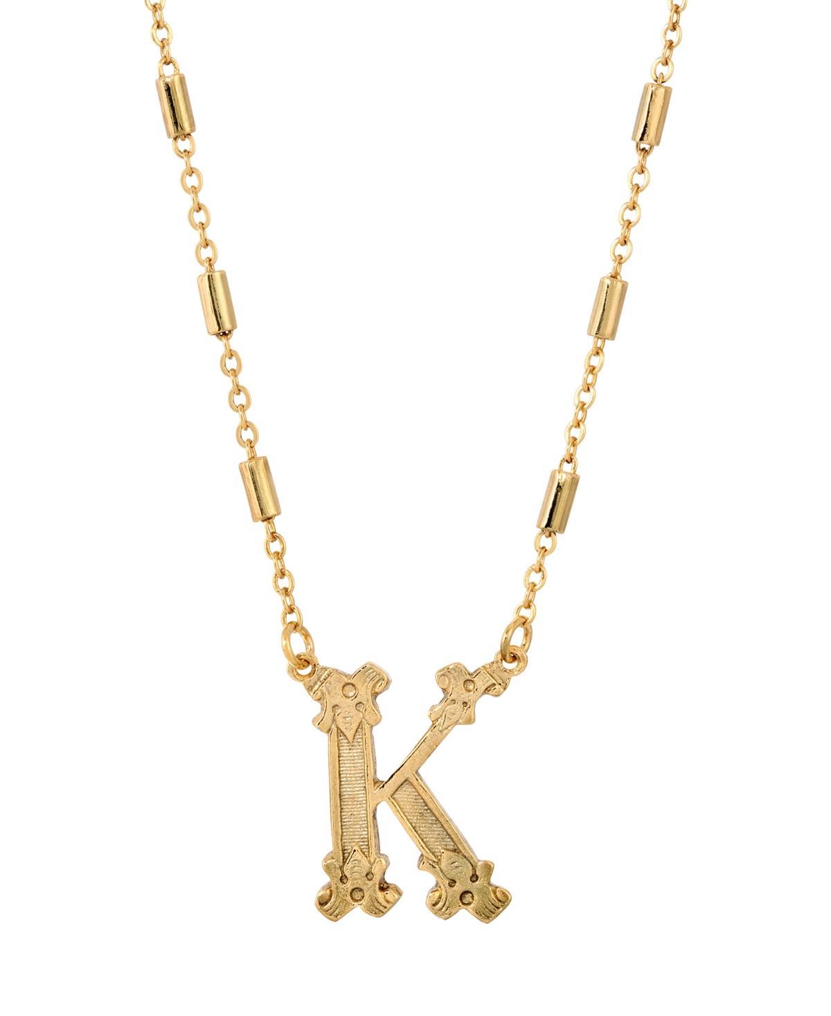 1928 Gold Tone Initial Necklace, Womens, Yellow K Product Image