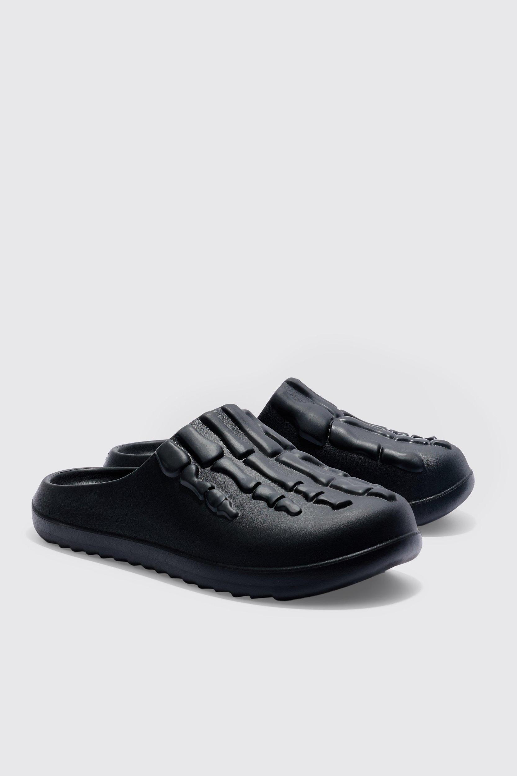 Mens Perforated Skeleton Moulded Mule - Grey Product Image