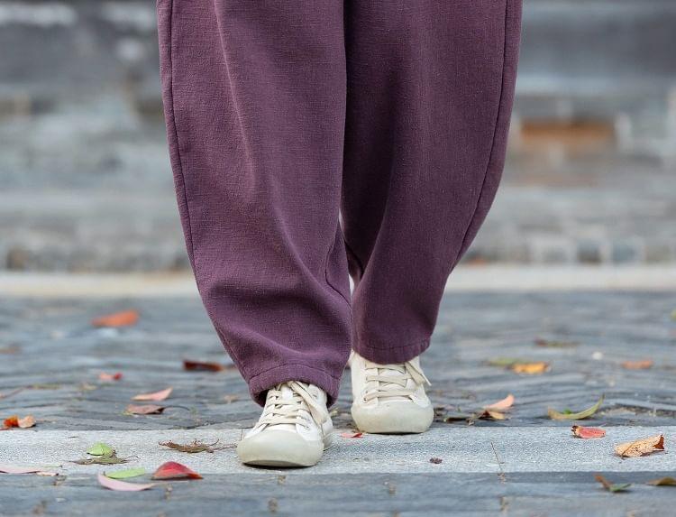 High Rise Fleece-Lined Harem Pants Product Image