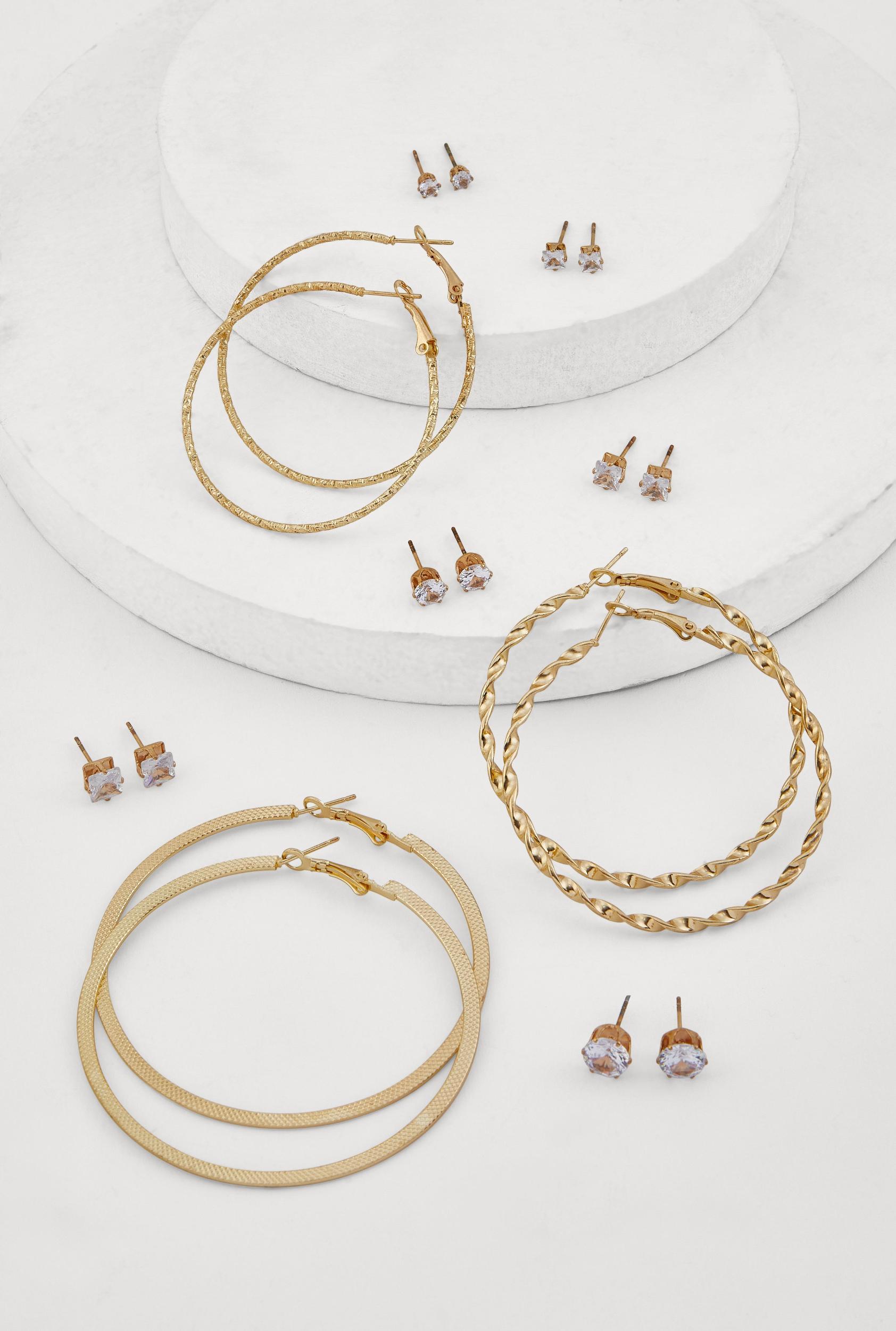 Plus Size Cubic Zirconia Assorted Metallic Bangles Set Male Product Image