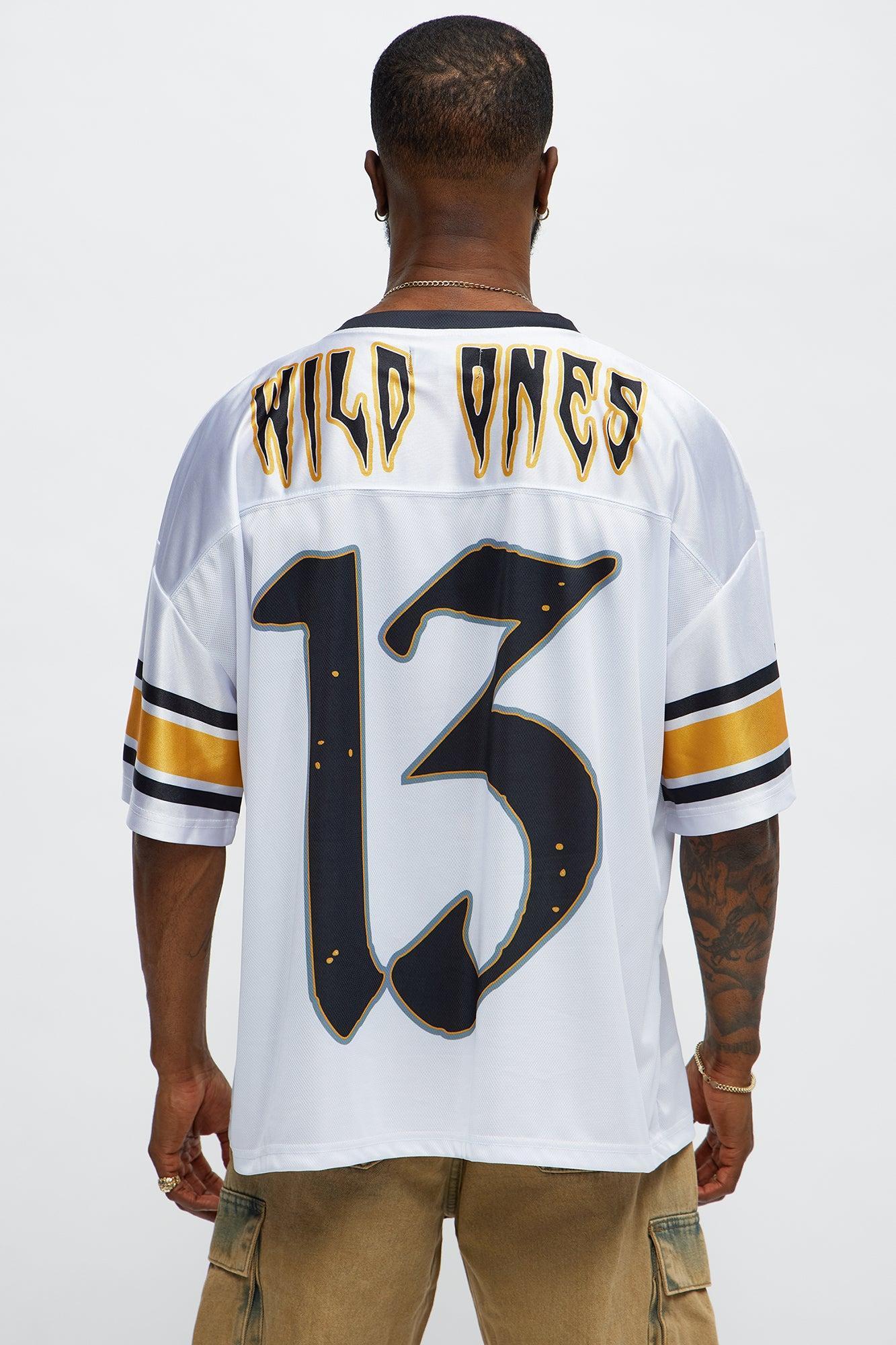 Here Comes Trouble Football Jersey - White/combo Product Image