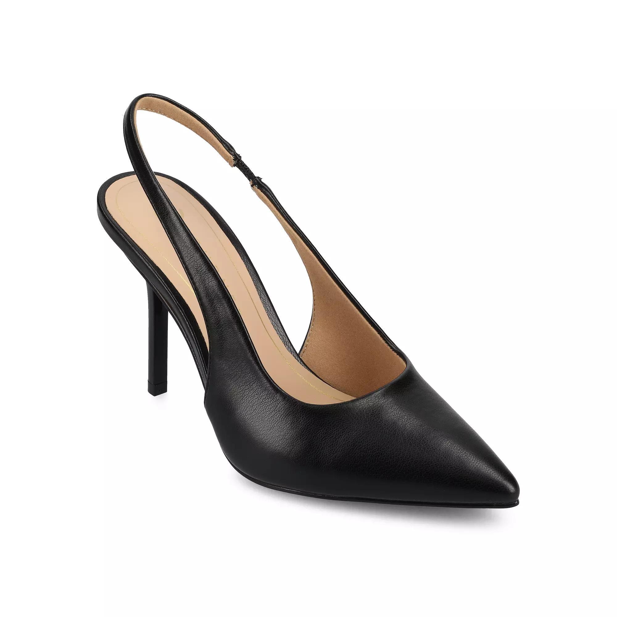 Journee Tru Comfort Foam™ Elenney Women's Slingback Heels, Size: 8.5, Black Pu Product Image