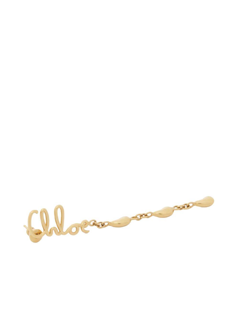 CHLOÉ Iconic Signature Dangling Earrings In Gold Product Image