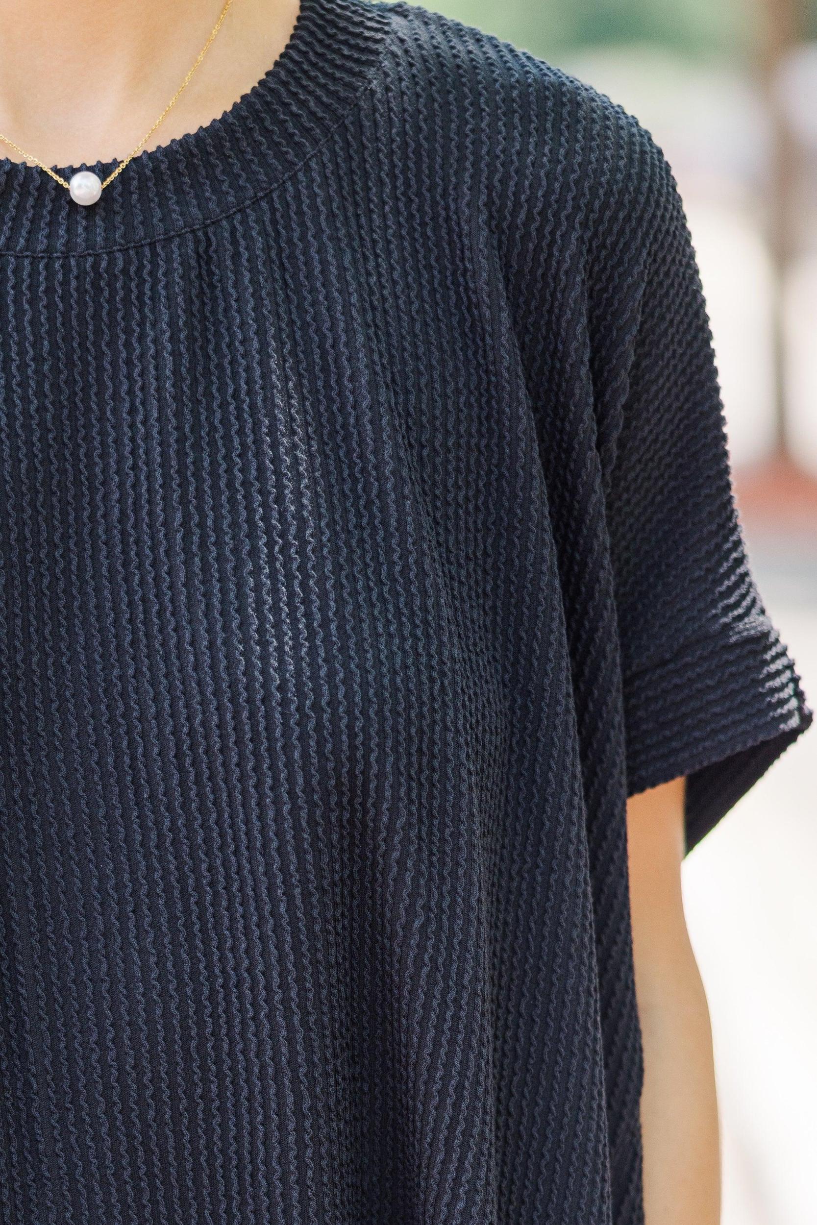 Catch On Black Ribbed Top Female Product Image