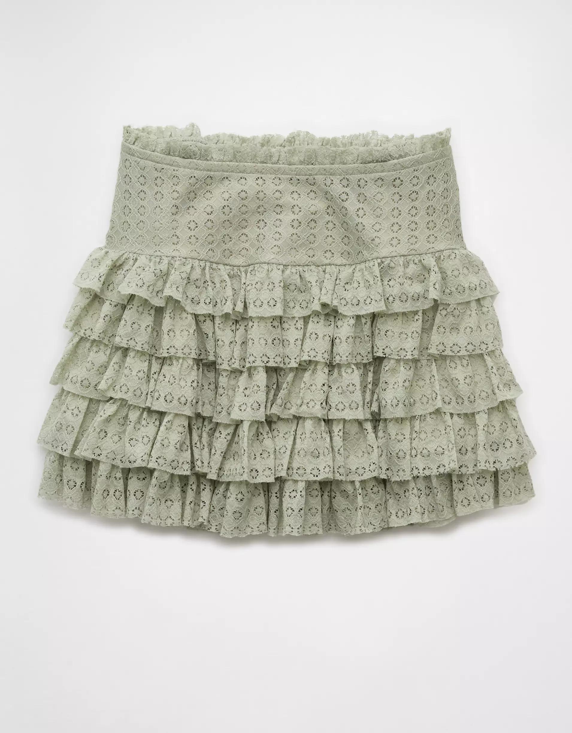 AE High-Waisted Ruffle Mini Skort Product Image