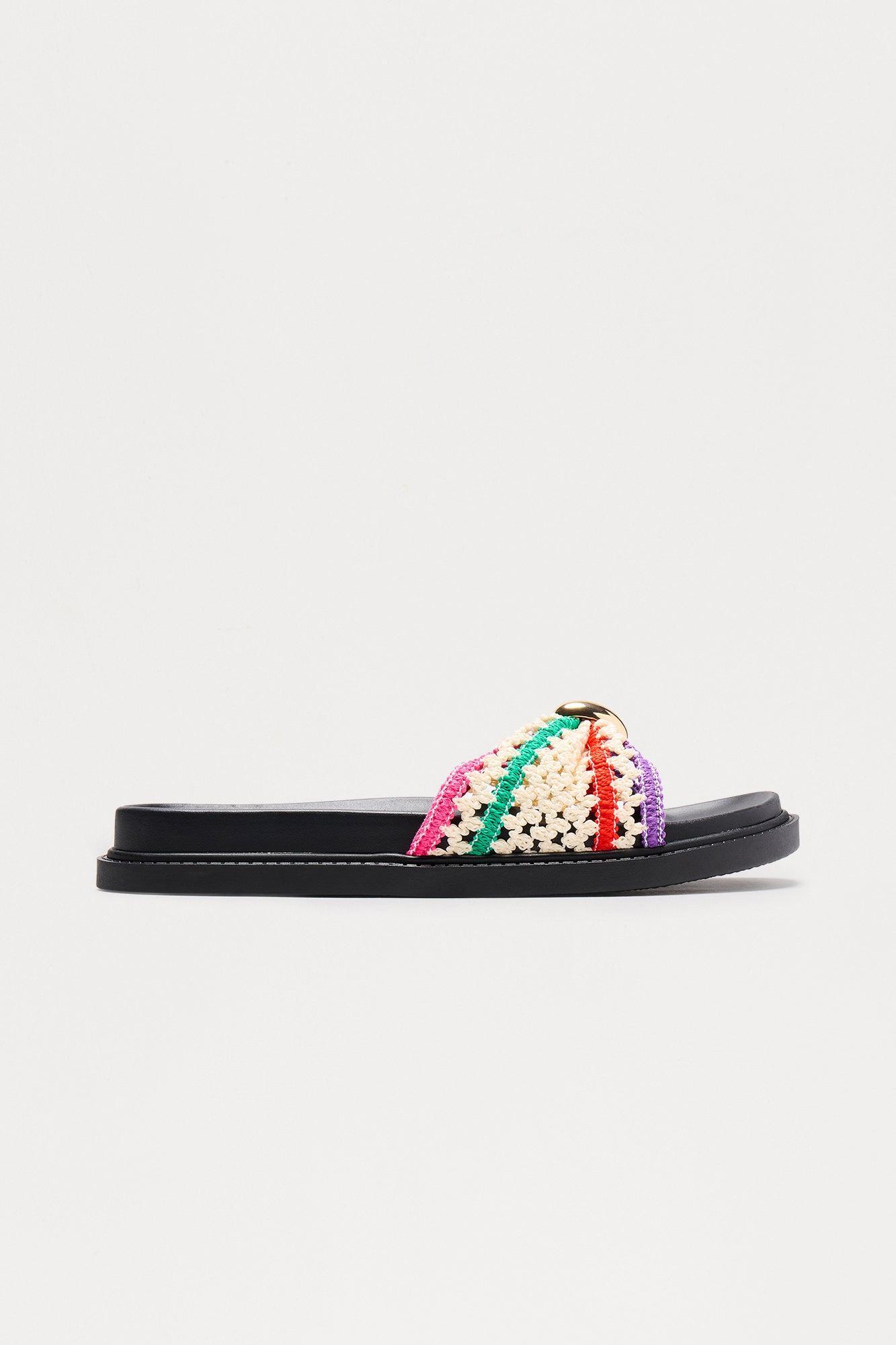 Yesenia Crochet Slides - Multi Color Product Image