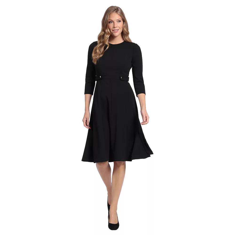 Women's Petite London Times Fit & Flare Dress, Size: 10 Petite, Black Product Image
