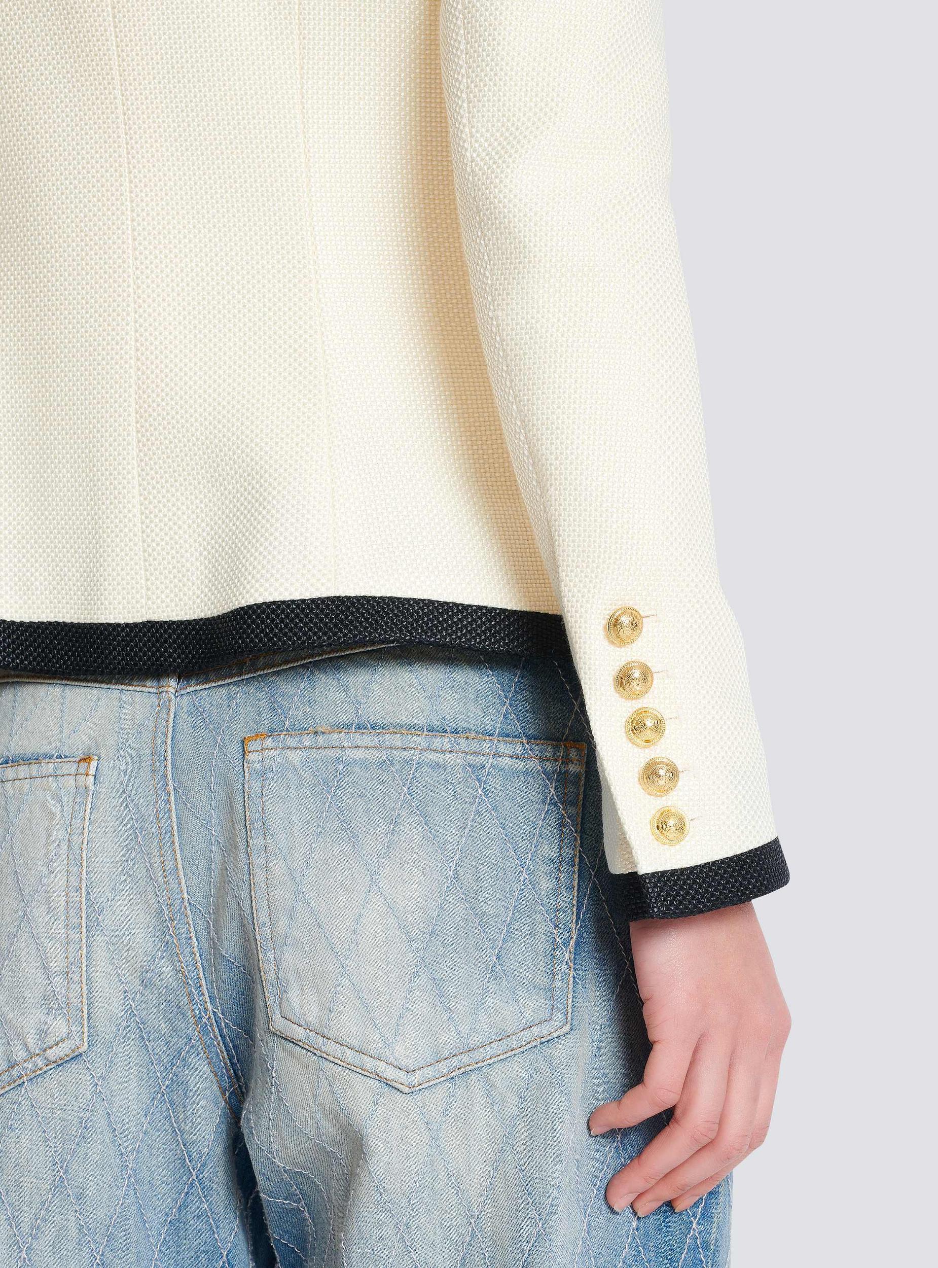 Fitted two-tone basketweave jacket Product Image