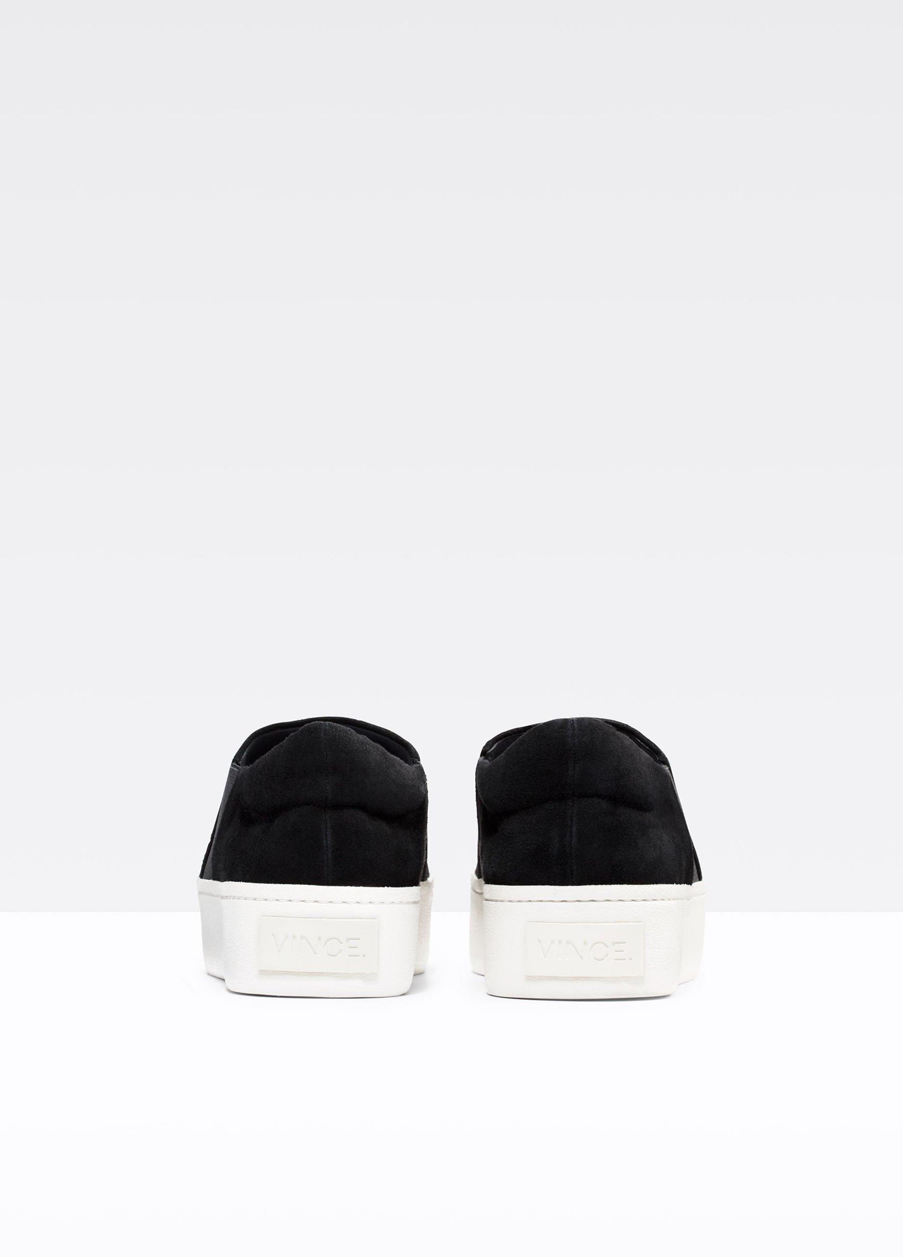 Womens Suede Warren Sneaker, Black, Size 9.5 Vince Product Image