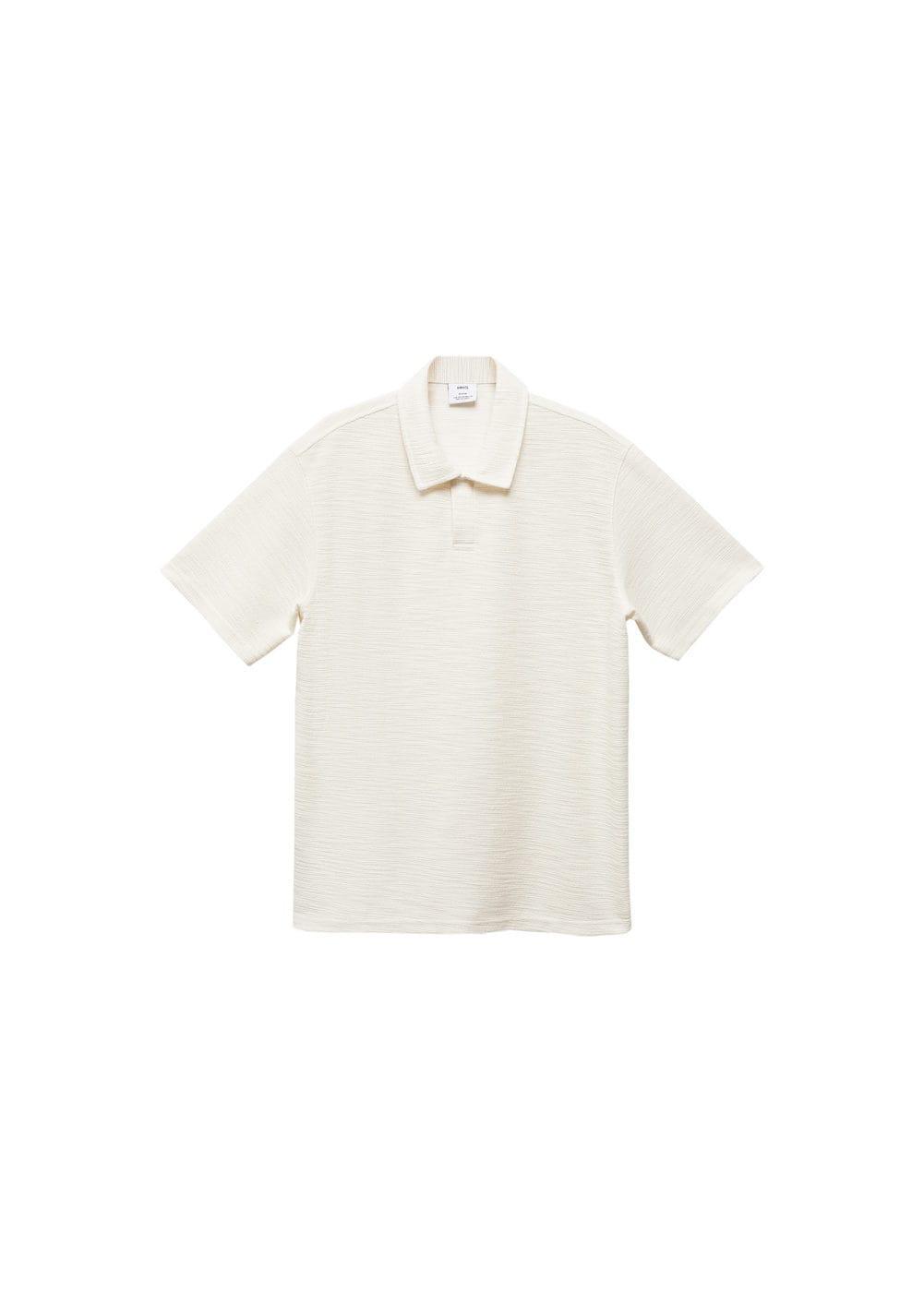 Regular-fit textured knitted polo shirt - Men | MANGO USA Product Image