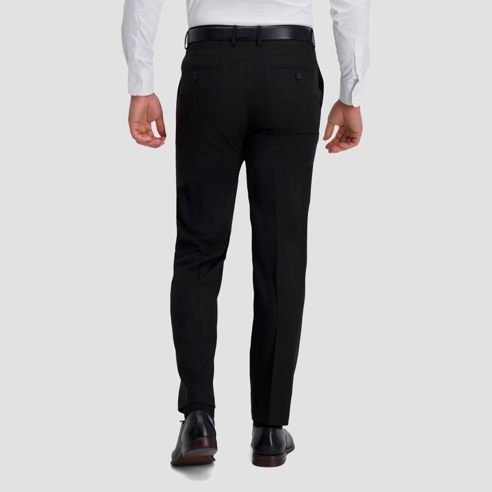 Haggar H26 Mens Stretch Straight Fit Trousers - Black 32x34: Lightweight Tailored Twill Pants Product Image