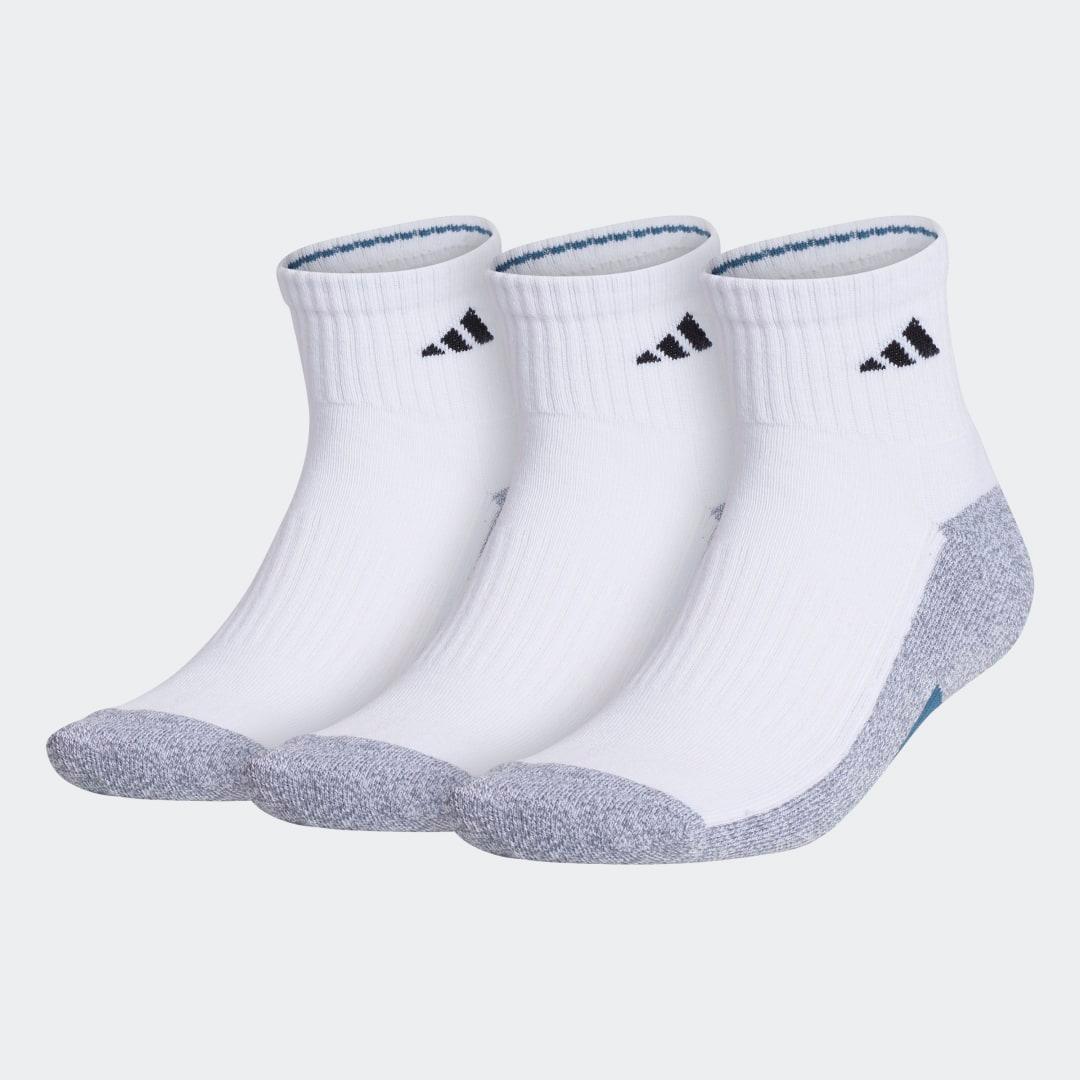 Men's adidas 3-pack Cushioned Quarter Socks, Size: 6-12, White Gray Blue Product Image