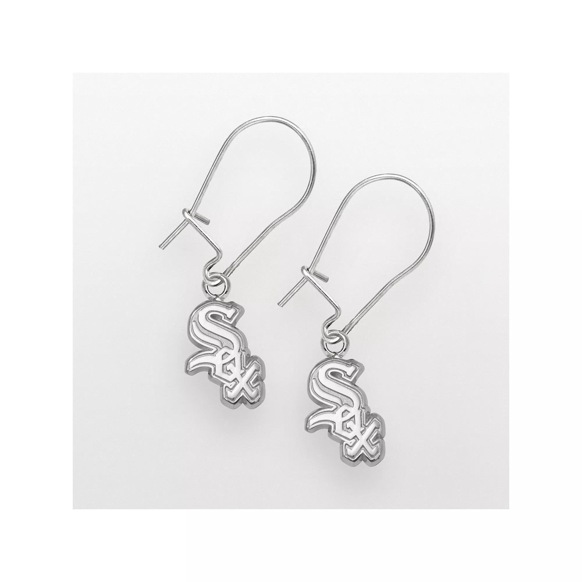 LogoArt Chicago White Sox Sterling Silver Logo Drop Earrings, Women's Product Image