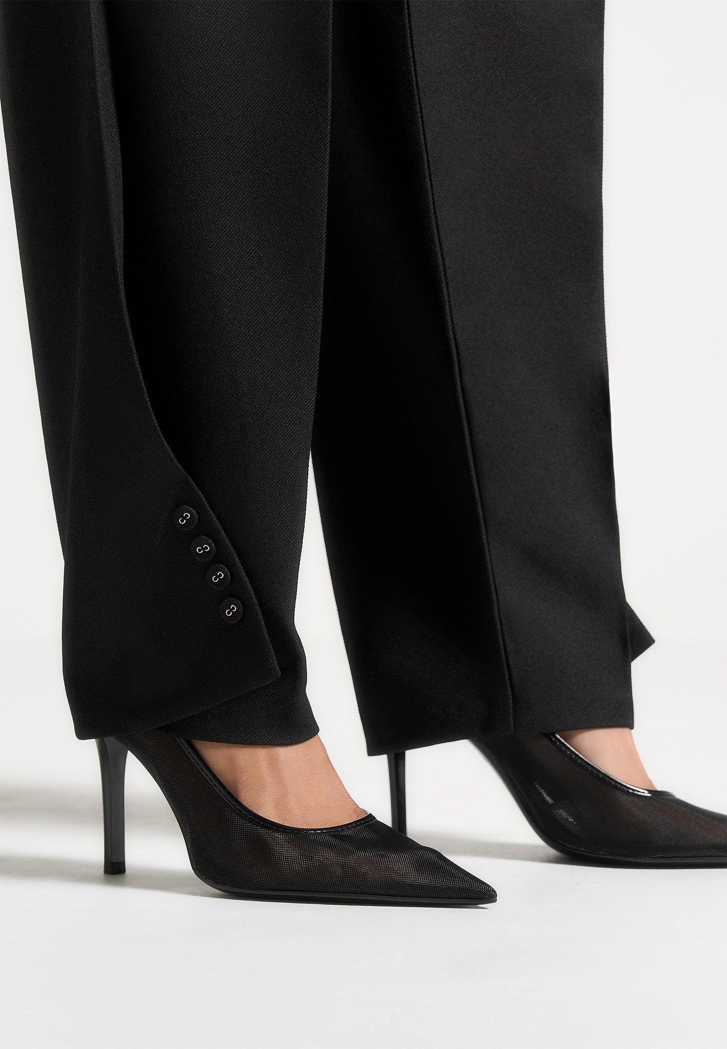Sophie - Twist Leg Tailored Trousers - Black Female Product Image