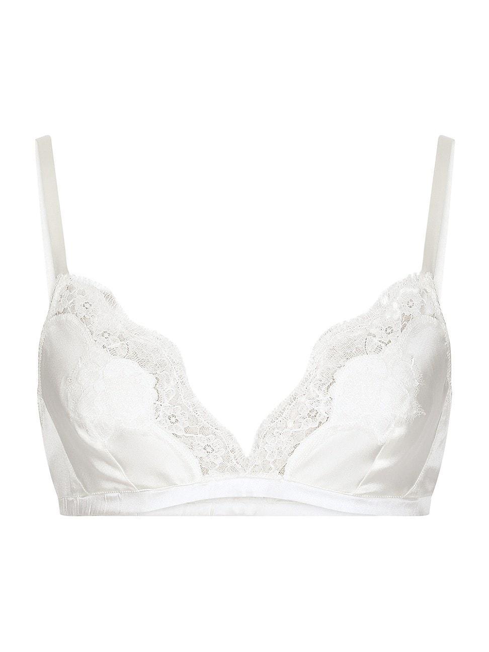 Womens Silk-Blend Lace Triangle Bra Product Image