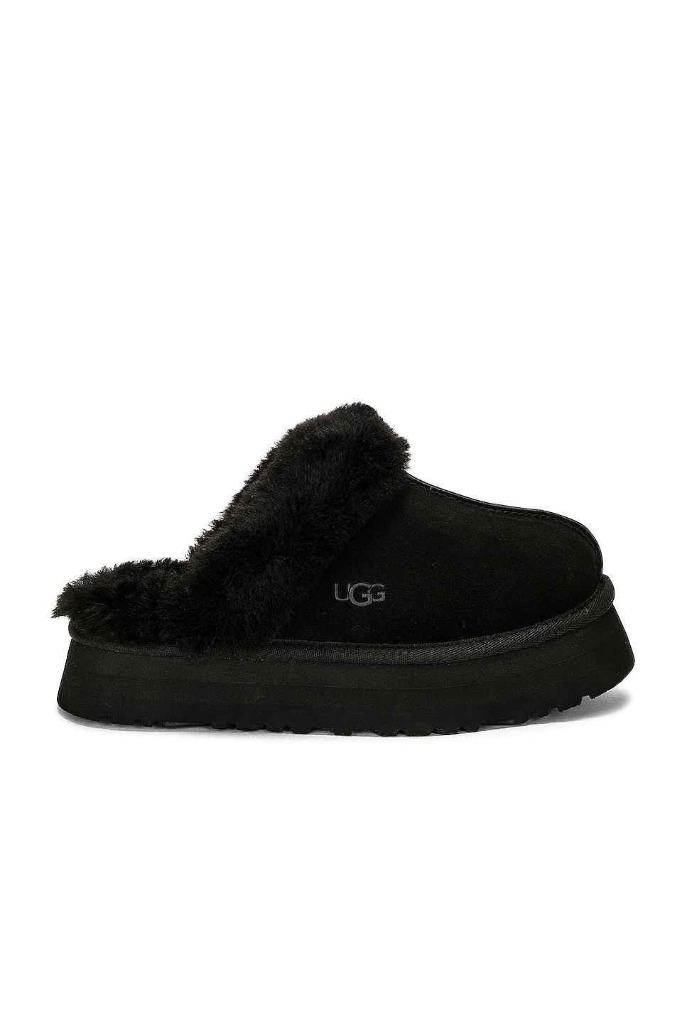 UGG Disquette Suede Fur Platform Slippers Product Image