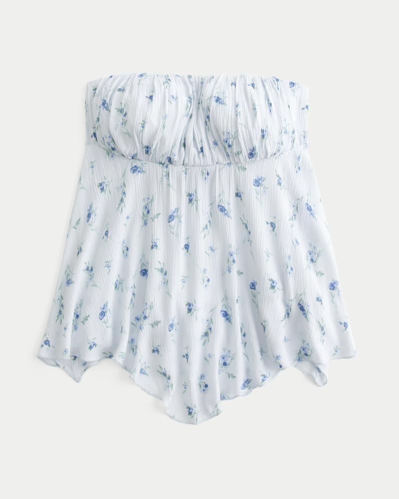 Strapless Handkerchief Hem Top Product Image