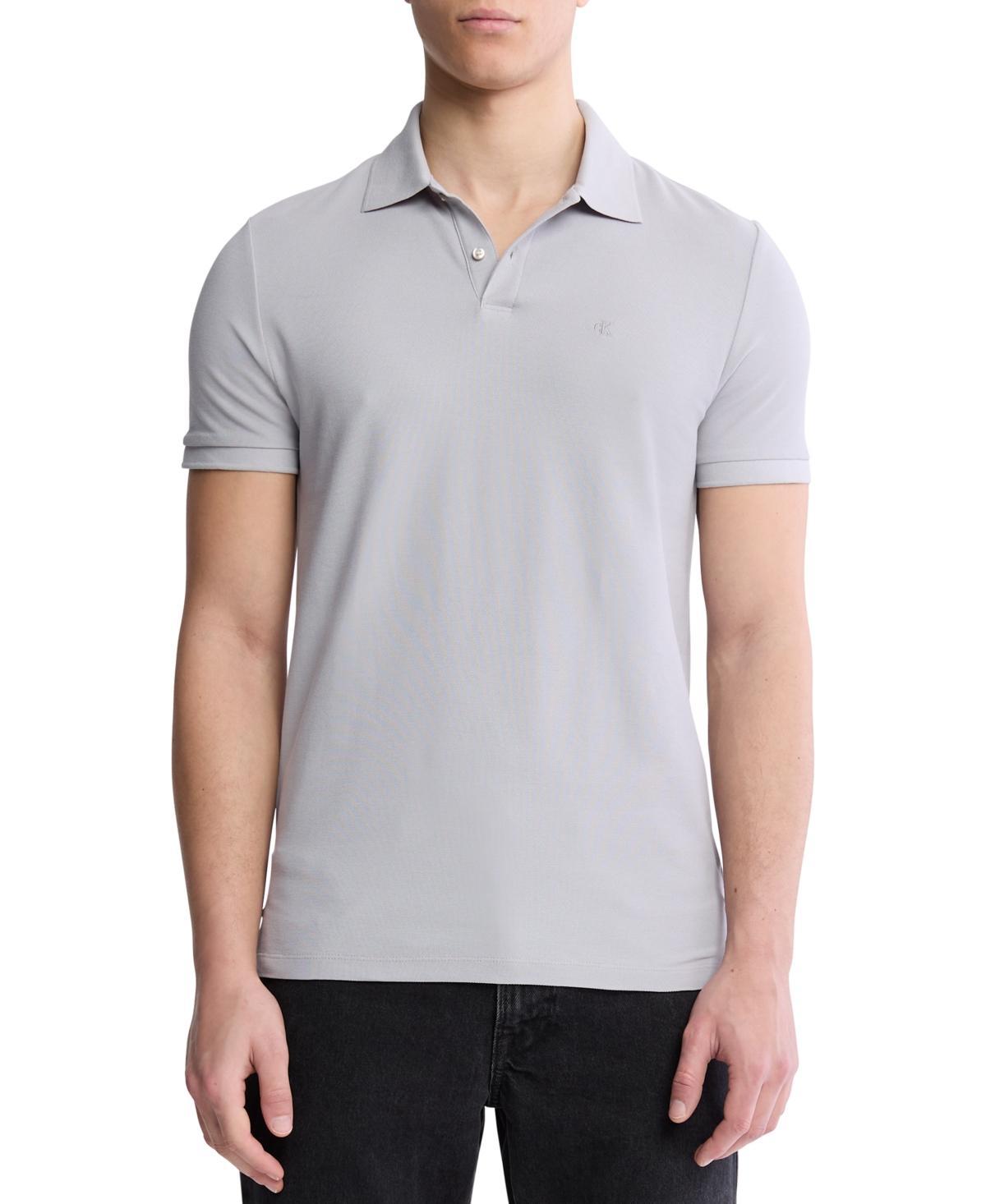 Calvin Klein Mens Refined Pique Polo Shirt - White - S Product Image