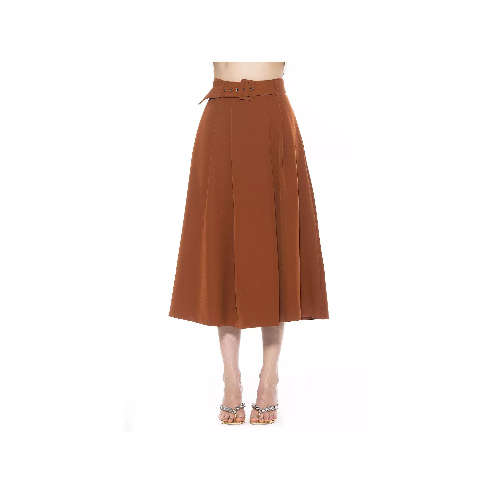 Women's ALEXIA ADMOR Eline Twill A-Line Skirt with Removable Belt, Size: 10, Red Product Image