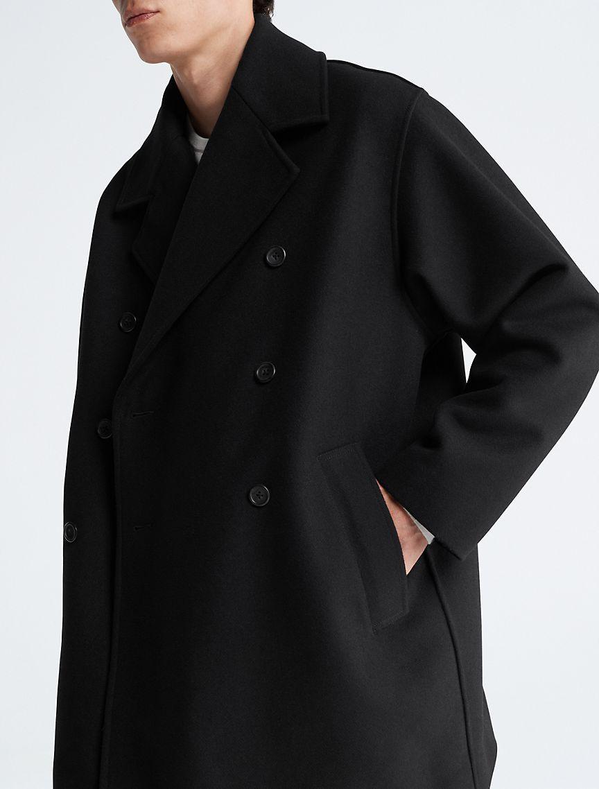 Wool Blend Double Breasted Peacoat Product Image
