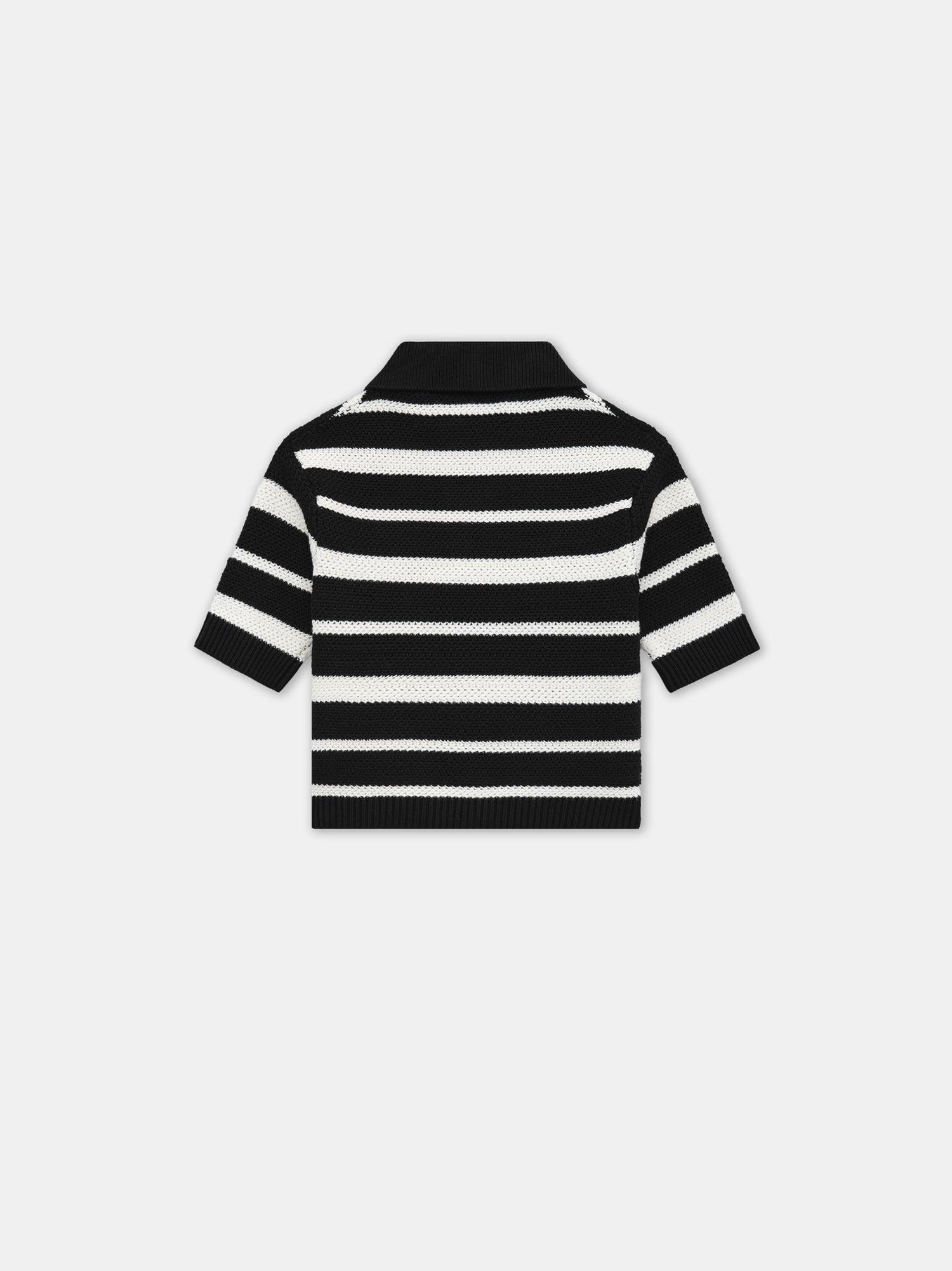 WOMEN - WOMEN'S MA STRIPED POLO - Black Female Product Image