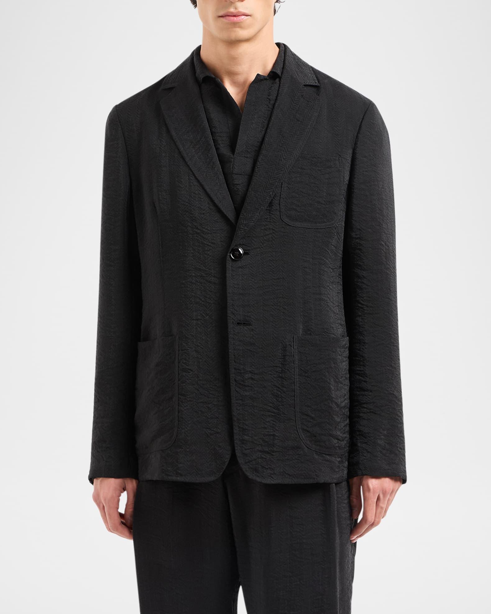 Men's Herringbone Cupro-Blend Blazer Product Image