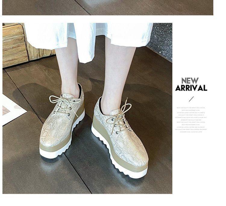 Lace-Up Platform Derby Shoes Product Image