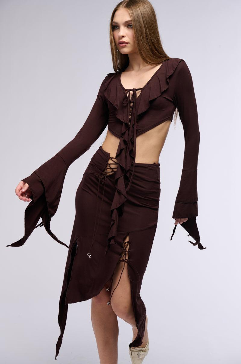 GEMMA RUFFLED MIDI SKIRT Product Image