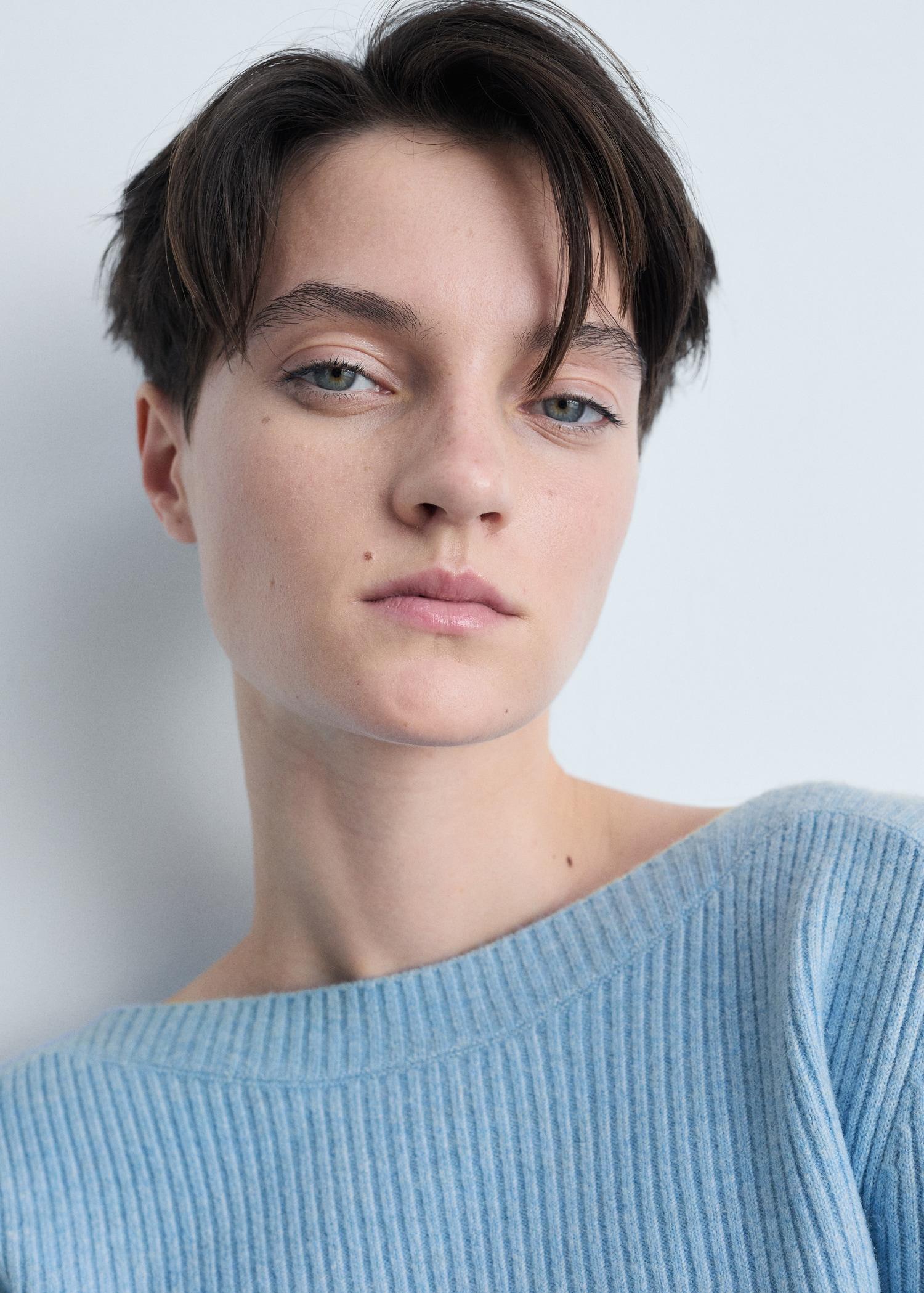 Boat neck ribbed sweater - Women | MANGO USA Product Image