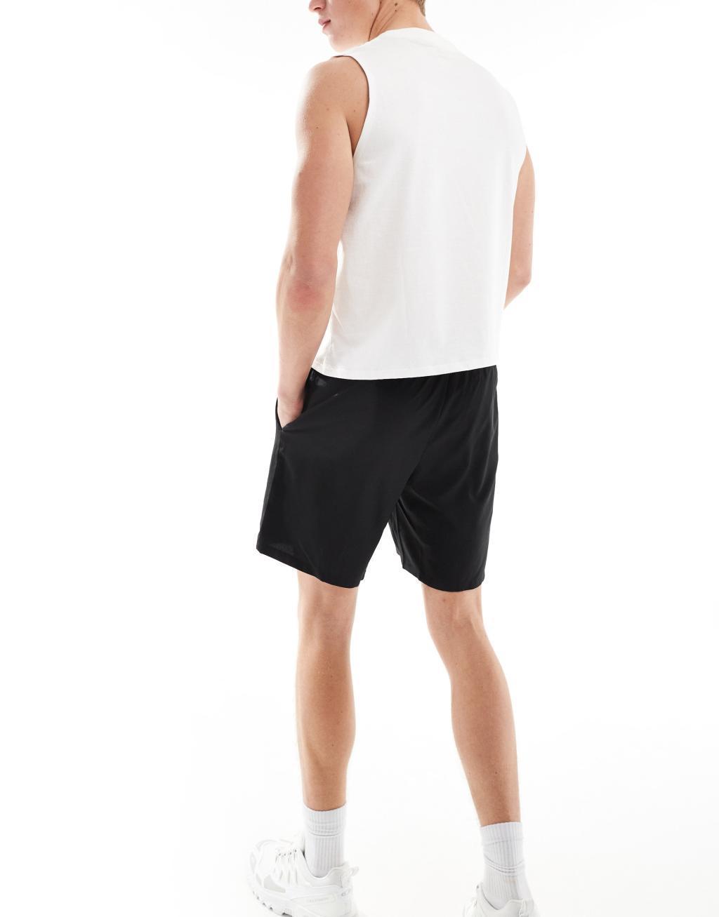 ASOS 4505 Icon 7 inch training shorts with quick dry 2 pack in black and charcoal Product Image