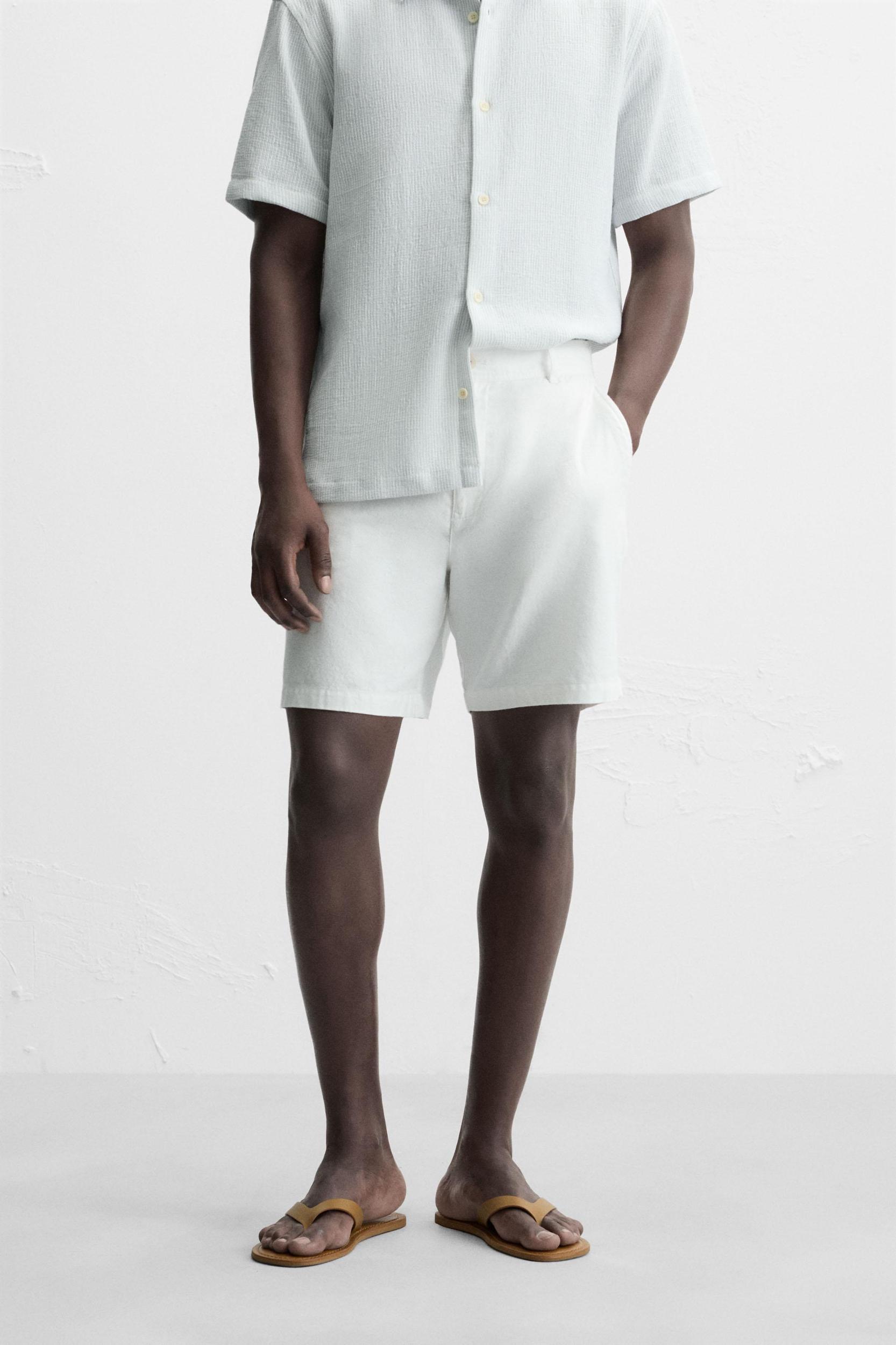 COTTON LINEN SHORTS Product Image