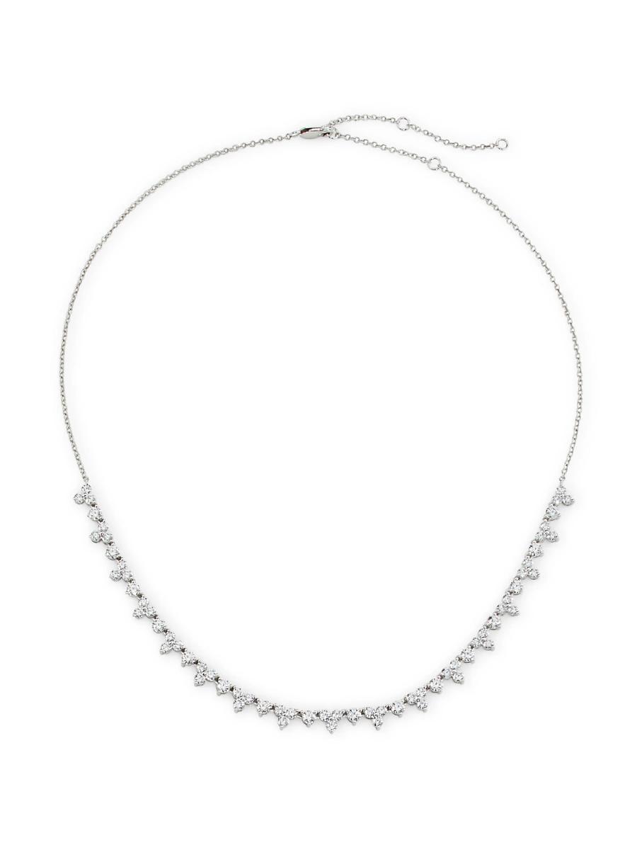 Womens 14K White Gold & 4.00 TCW Lab-Grown Diamond Necklace Product Image