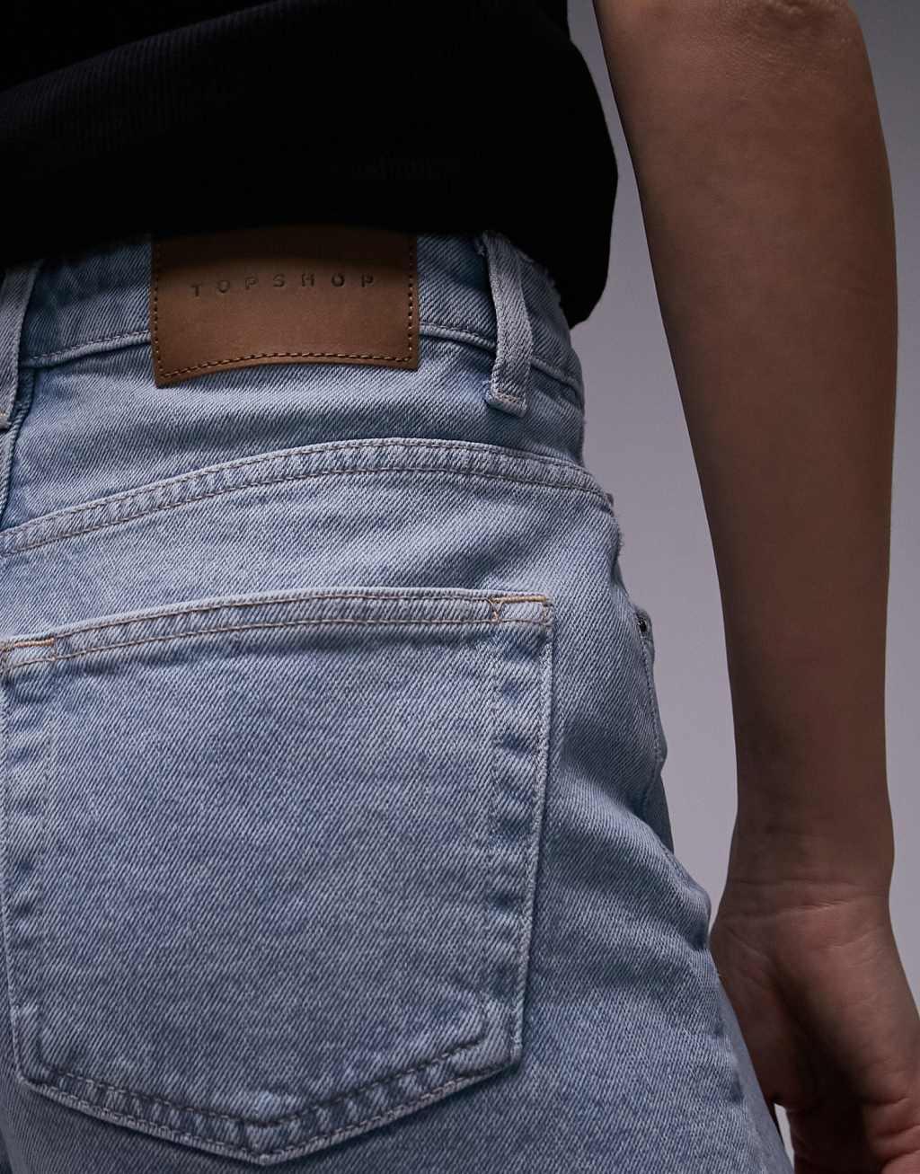 Topshop denim comfort stretch shorts in bleach Product Image