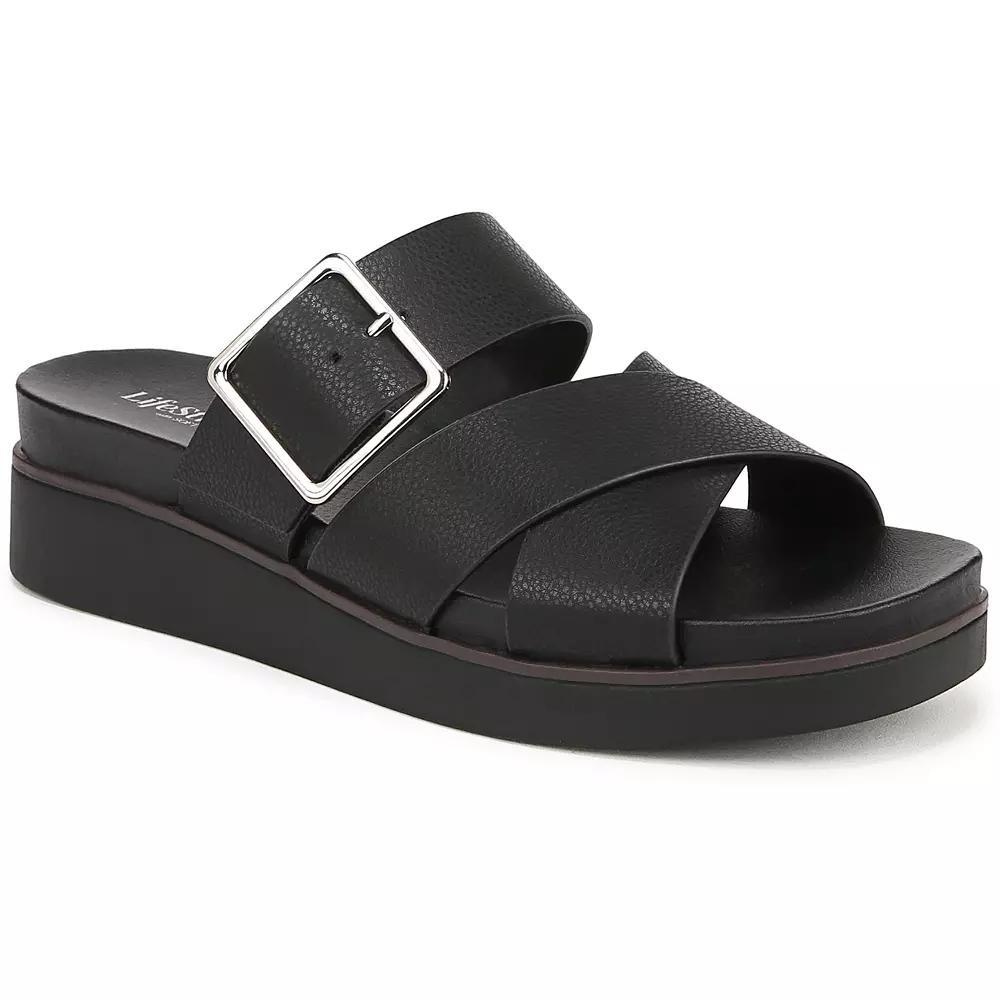 LifeStride Getaway Women's Slide Sandals, Size: 10 Wide, Black Product Image