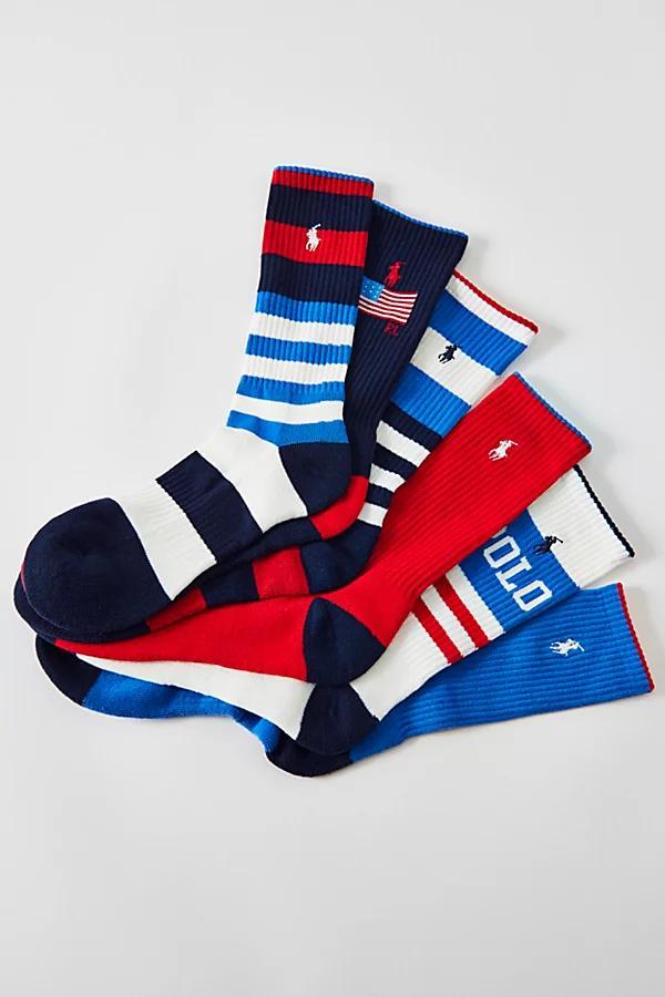 Polo Ralph Lauren Mens Usa Crew Socks, Pack of 6 Product Image