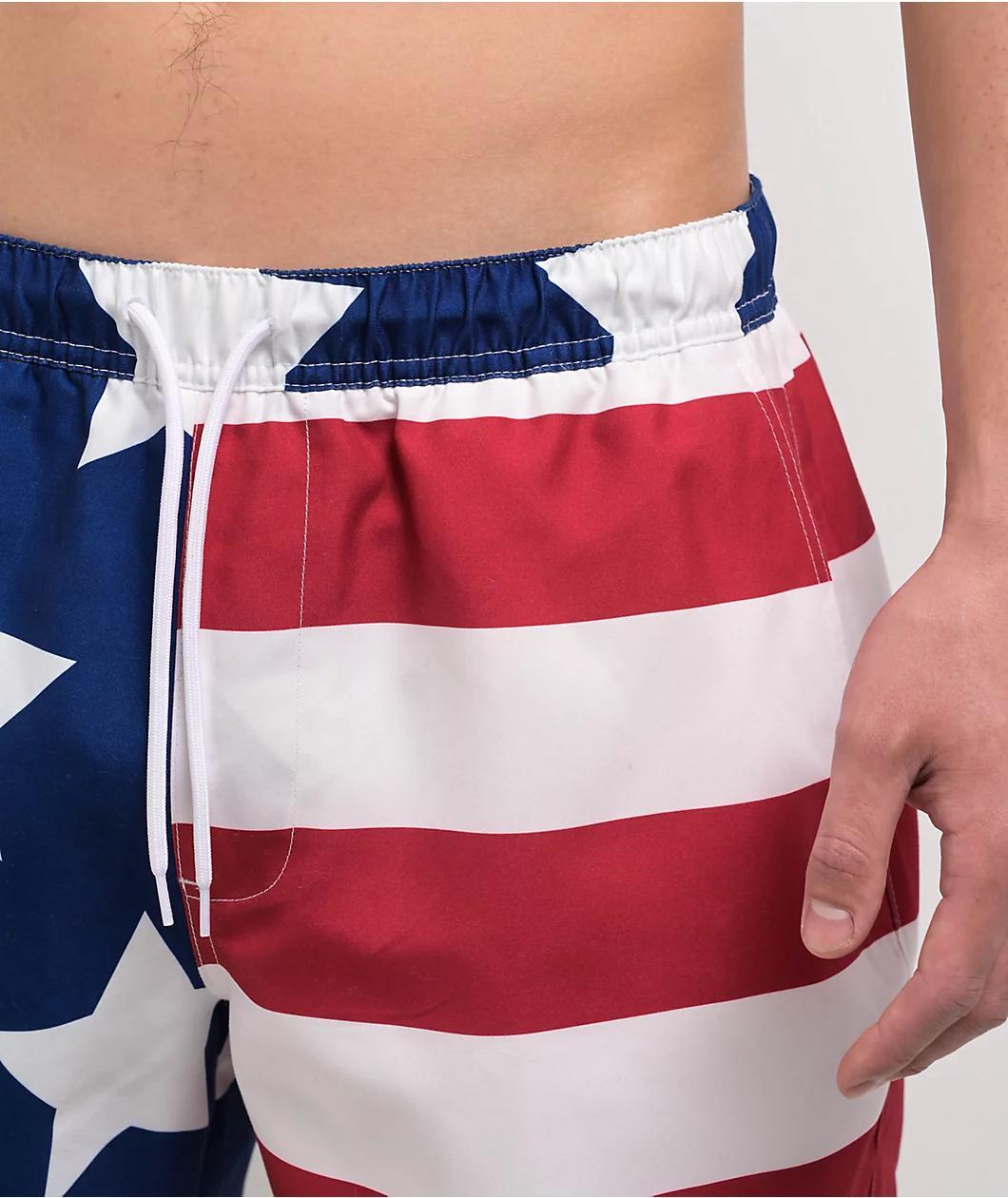 Freeworld Spangled Red, White & Blue Board Shorts Product Image
