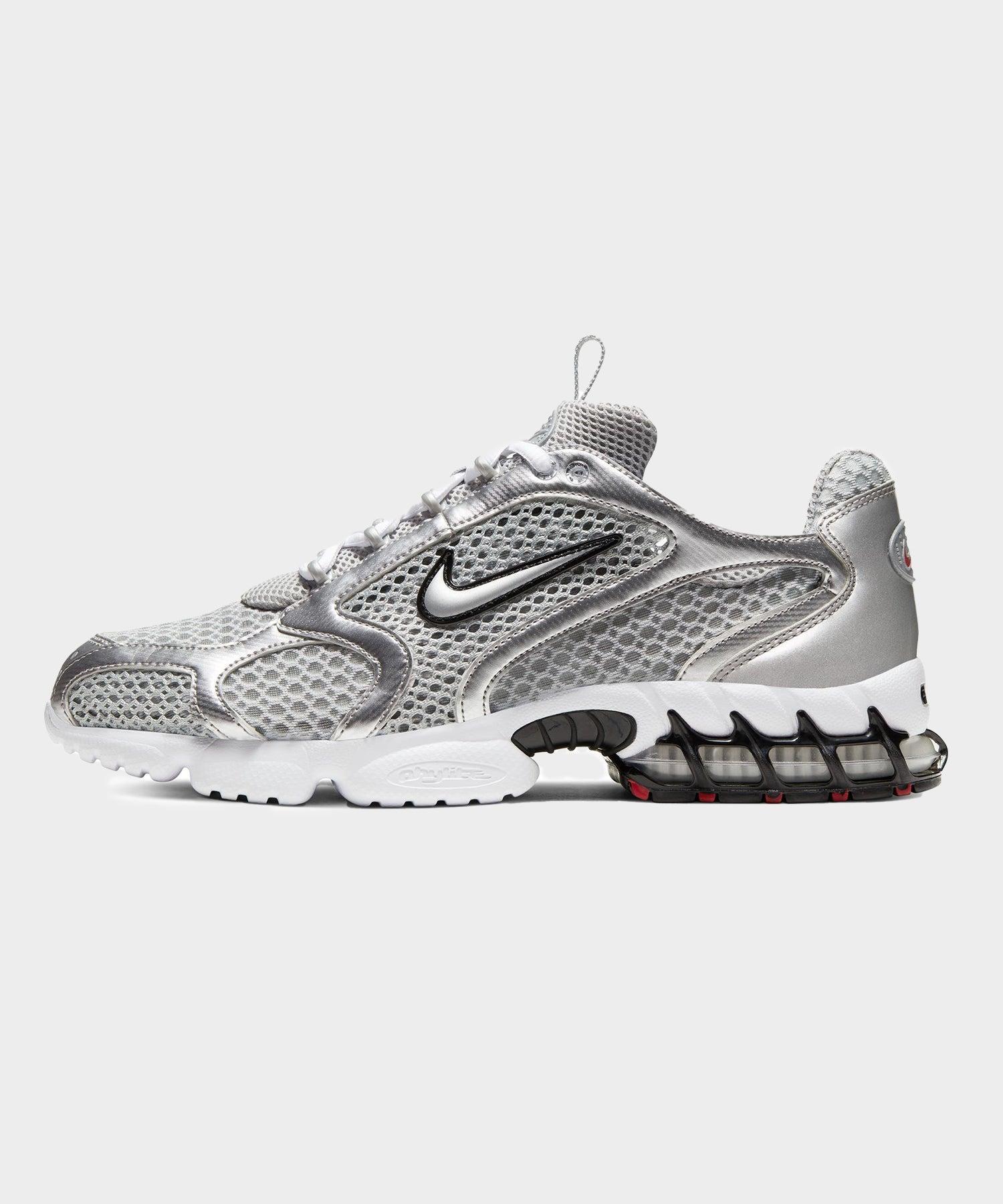 Nike Air Zoom Spiridon Cage in Smoke Grey / Metallic Silver Product Image