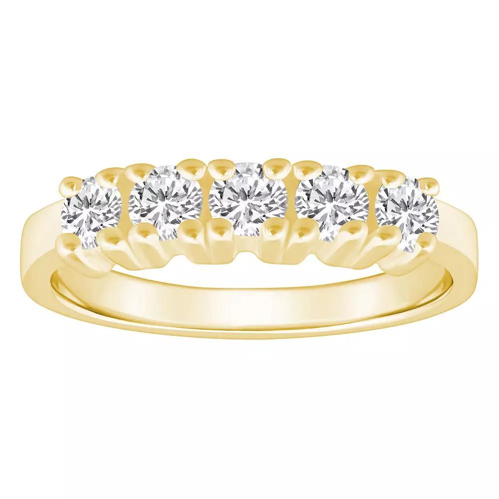 Alyson Layne 14k Gold 3/4 Carat T.W. Diamond 5-Stone Wedding Ring, Women's, Size: 6.50, Yellow Product Image