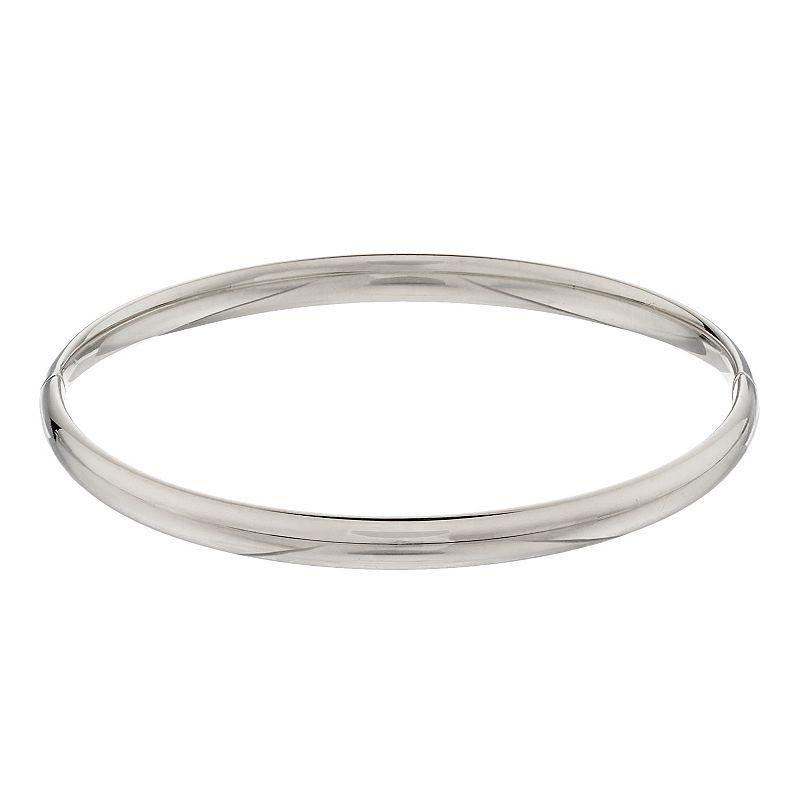 14k White Gold Bangle Bracelet, Women's, Size: 7", 14k Whgold Product Image