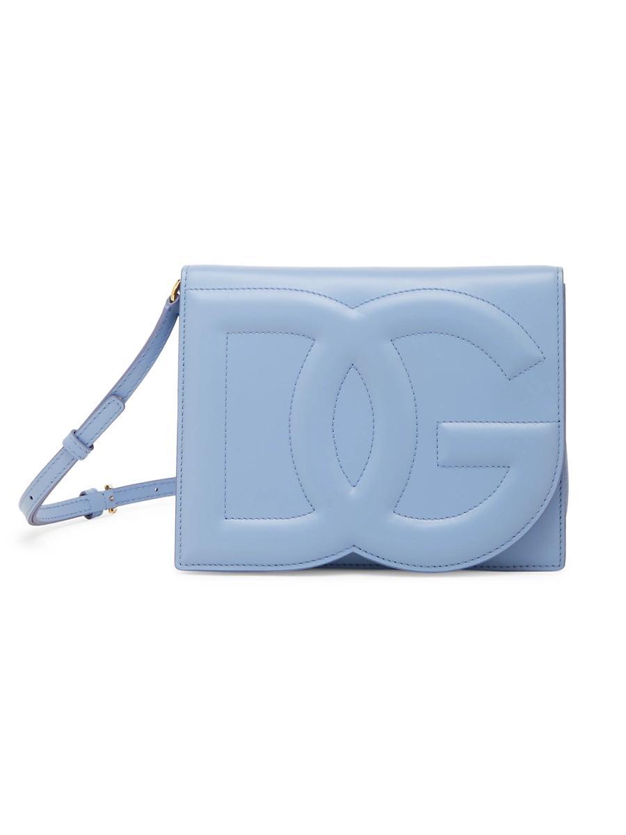 Womens DG Leather Flap Crossbody Bag Product Image