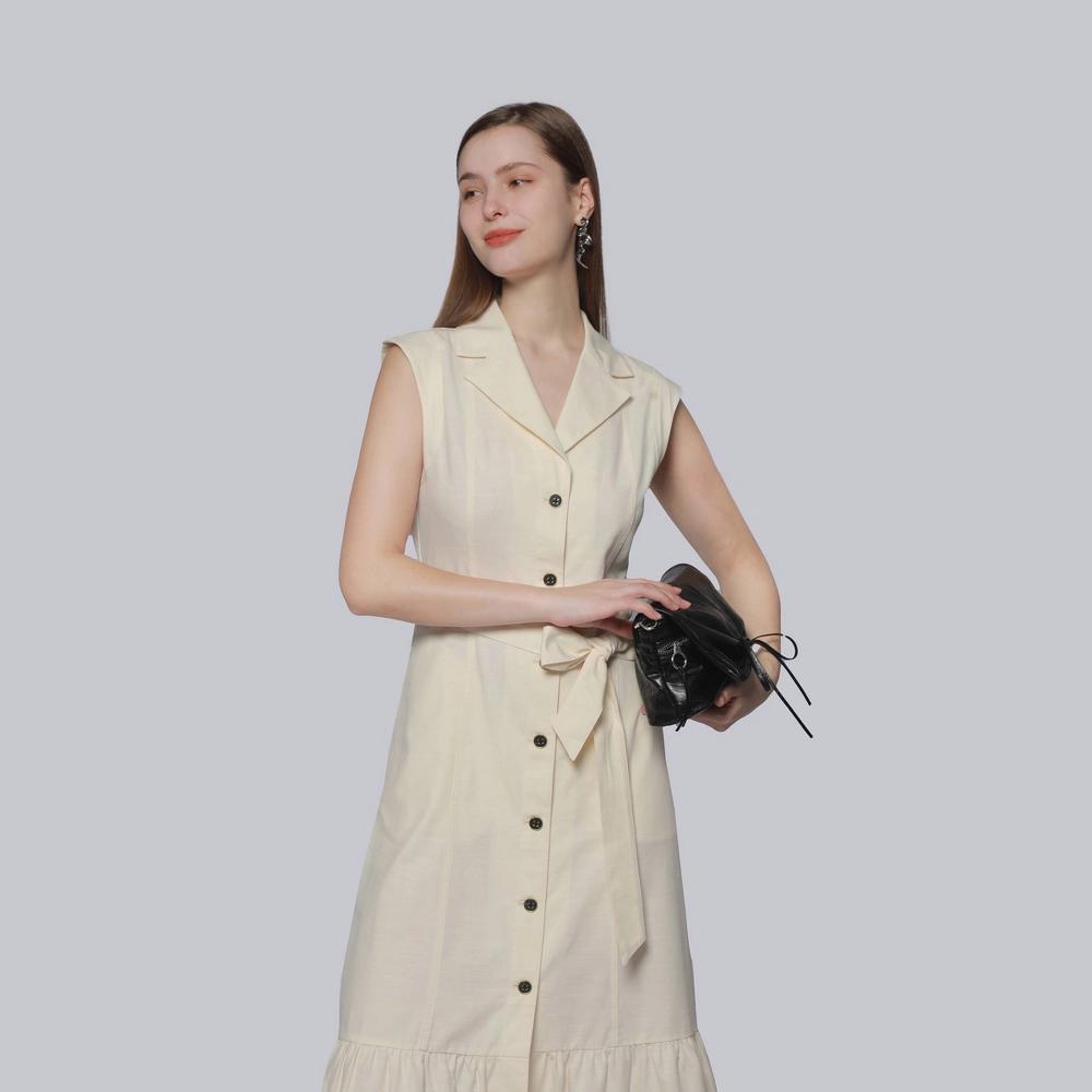 Womens Midi Shirtdress - A New Day Cream XS Product Image