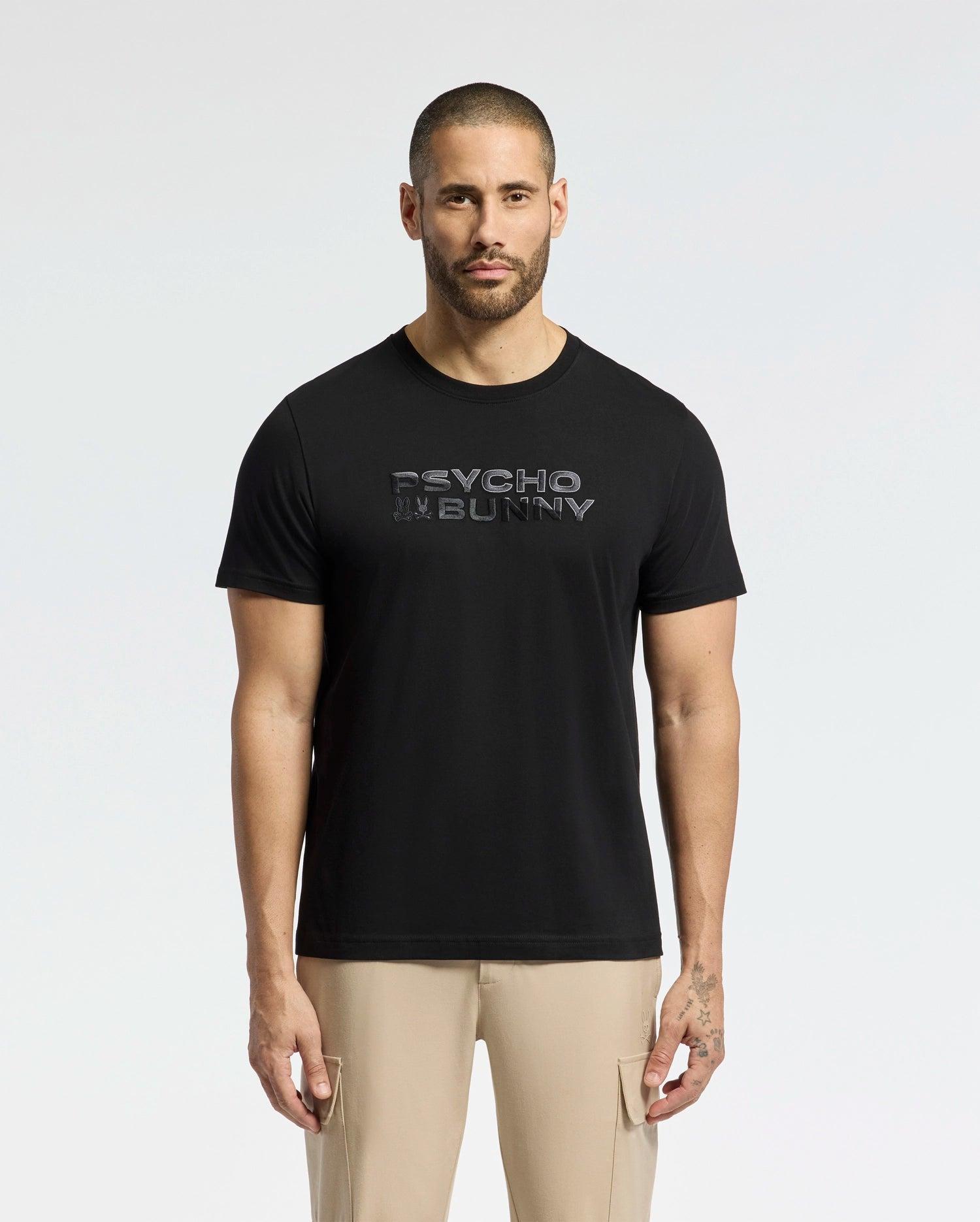 Men's Berni Embroidered Wordmark Graphic Tee 001 BLACK / XXL Product Image