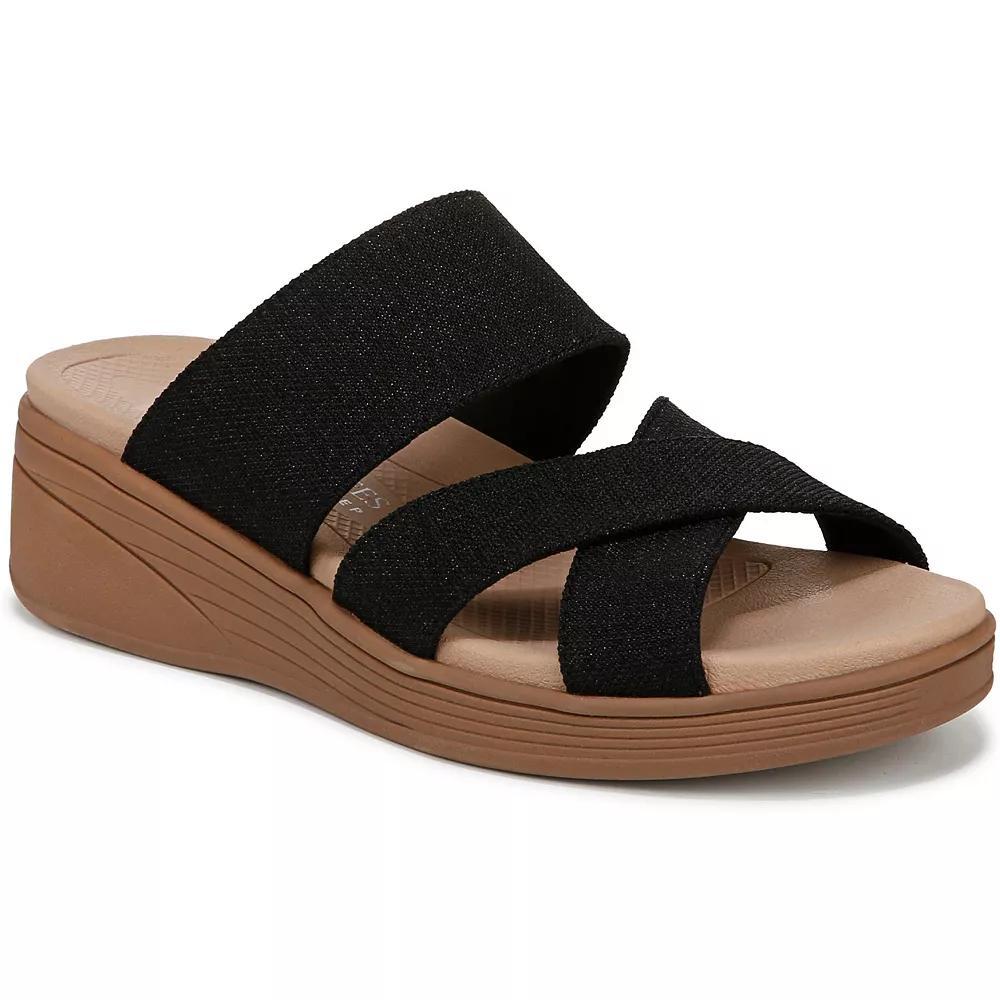 LifeStride Fiona Women's Strappy Wedge Sandals, Size: 7 Wide, Black Product Image